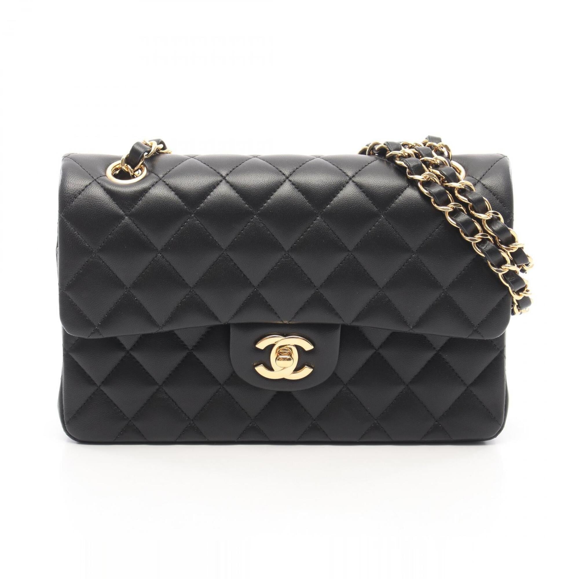 Chanel Black Leather Handbag Shoulder Bag (Pre-Owned)