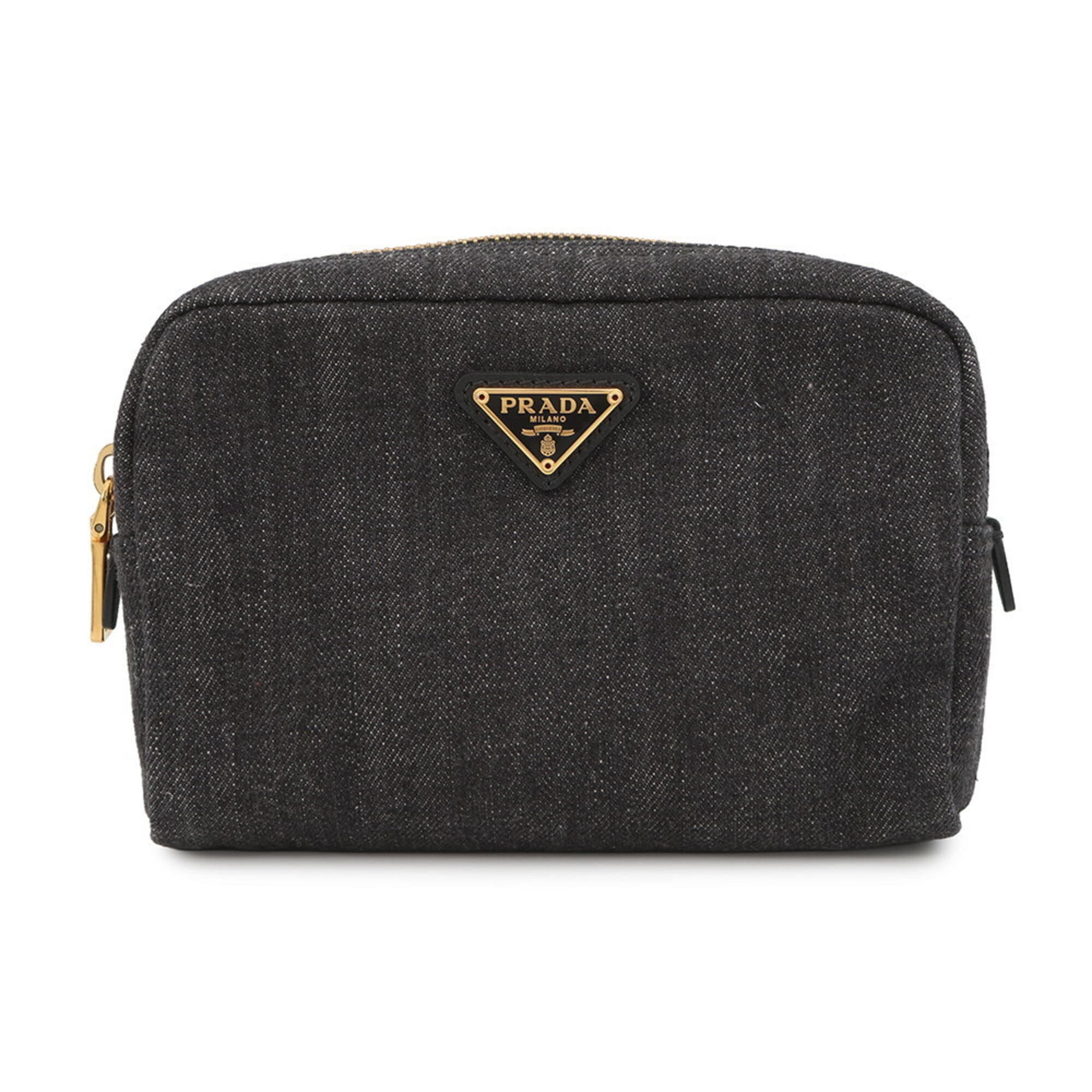 Prada Black Denim Handbag Pouch (Pre-Owned)