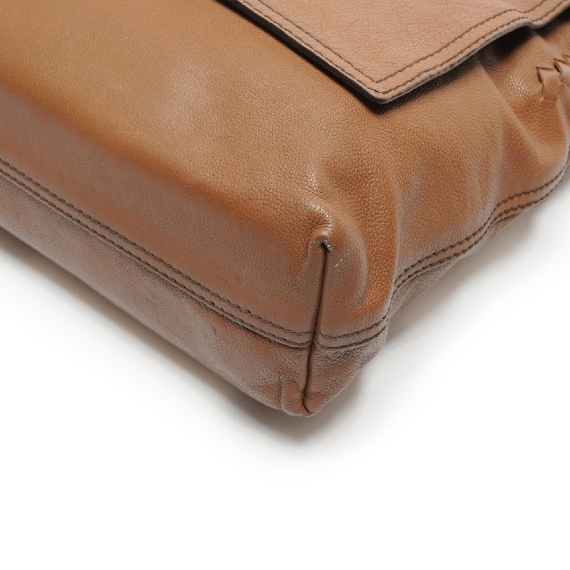 Bottega Veneta Brown Leather Shoulder Bag (Pre-Owned)