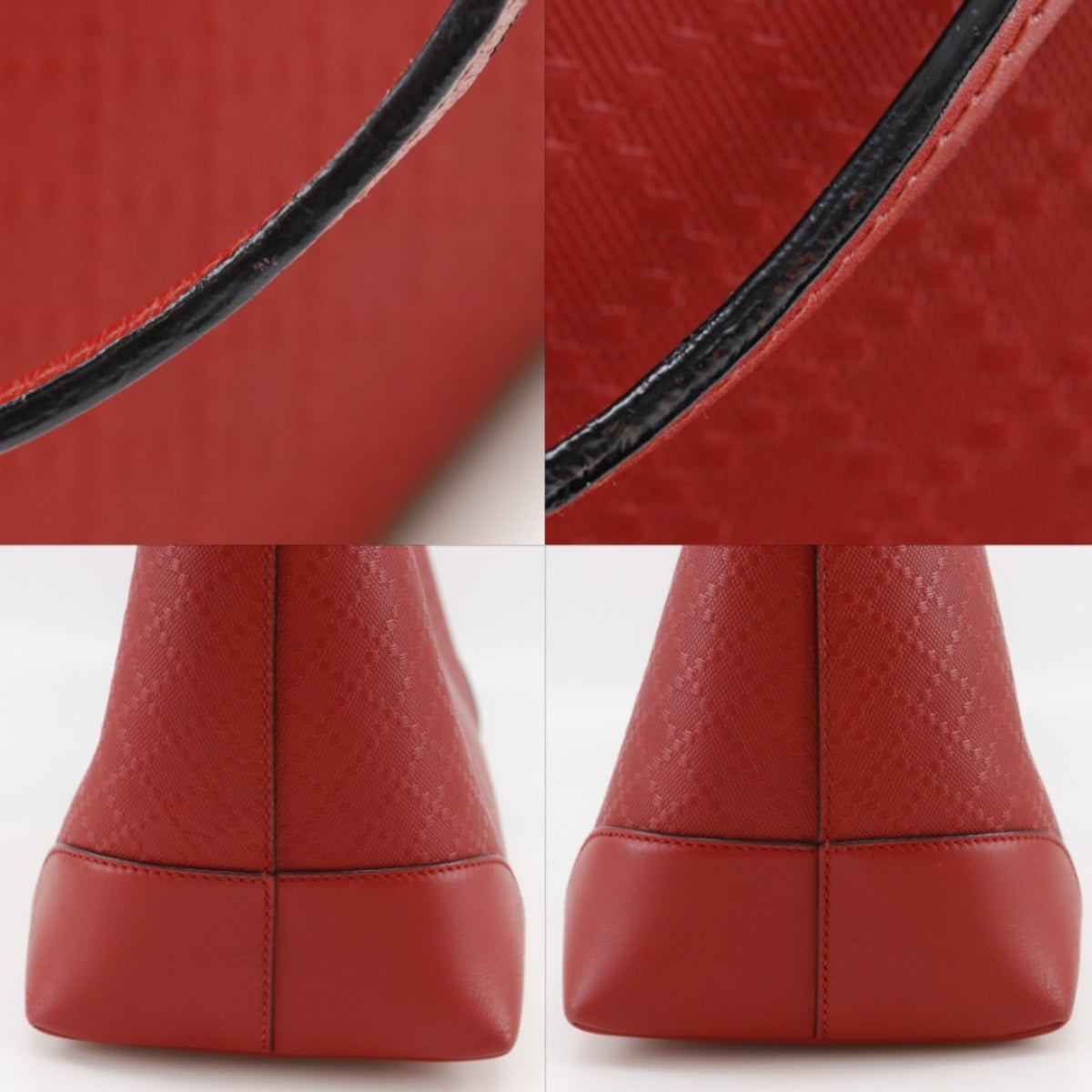 Gucci Red Color Leather Tote Bag (Pre-Owned)