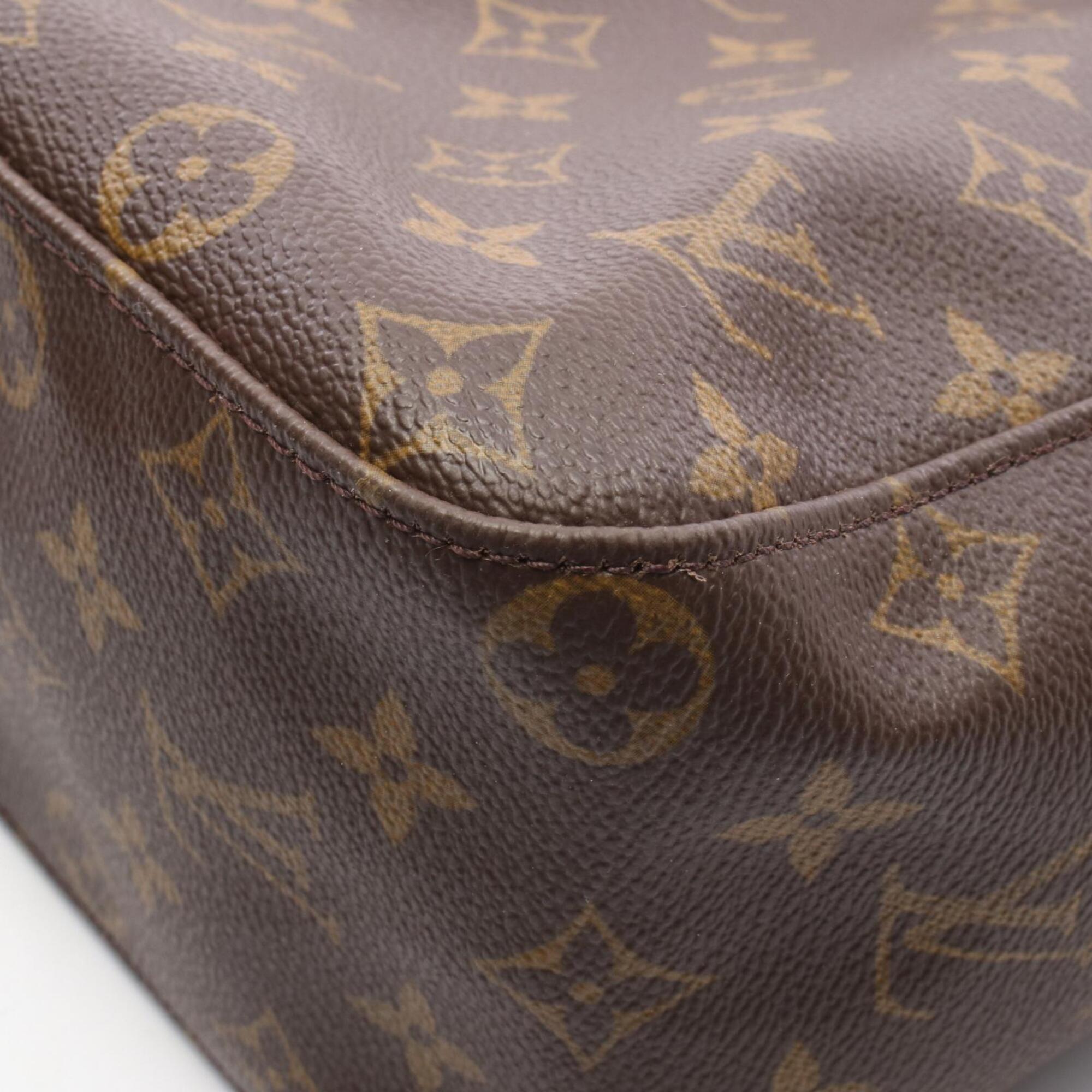 Louis Vuitton Monogram Brown Coated Canvas Leather Handbag Shoulder Bag (Pre-Owned)
