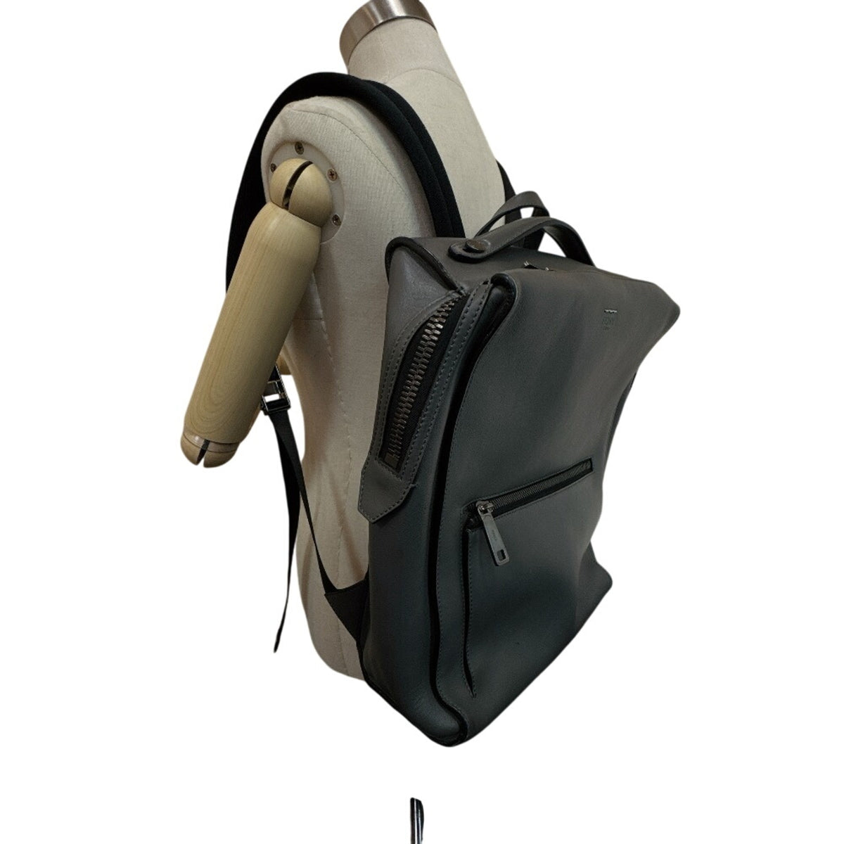 Fendi Gray Leather Backpack (Pre-Owned)