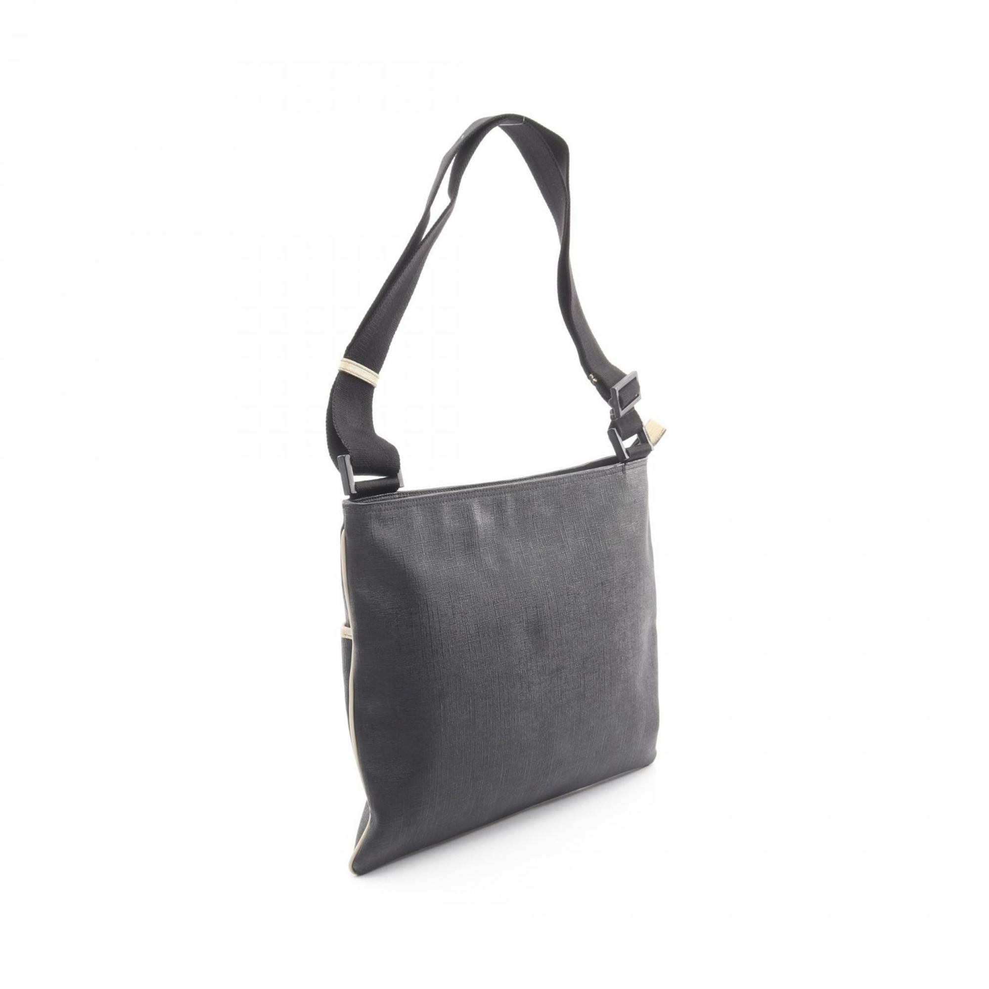 Gucci Gray White Gg Supreme Leather Shoulder Bag (Pre-Owned)