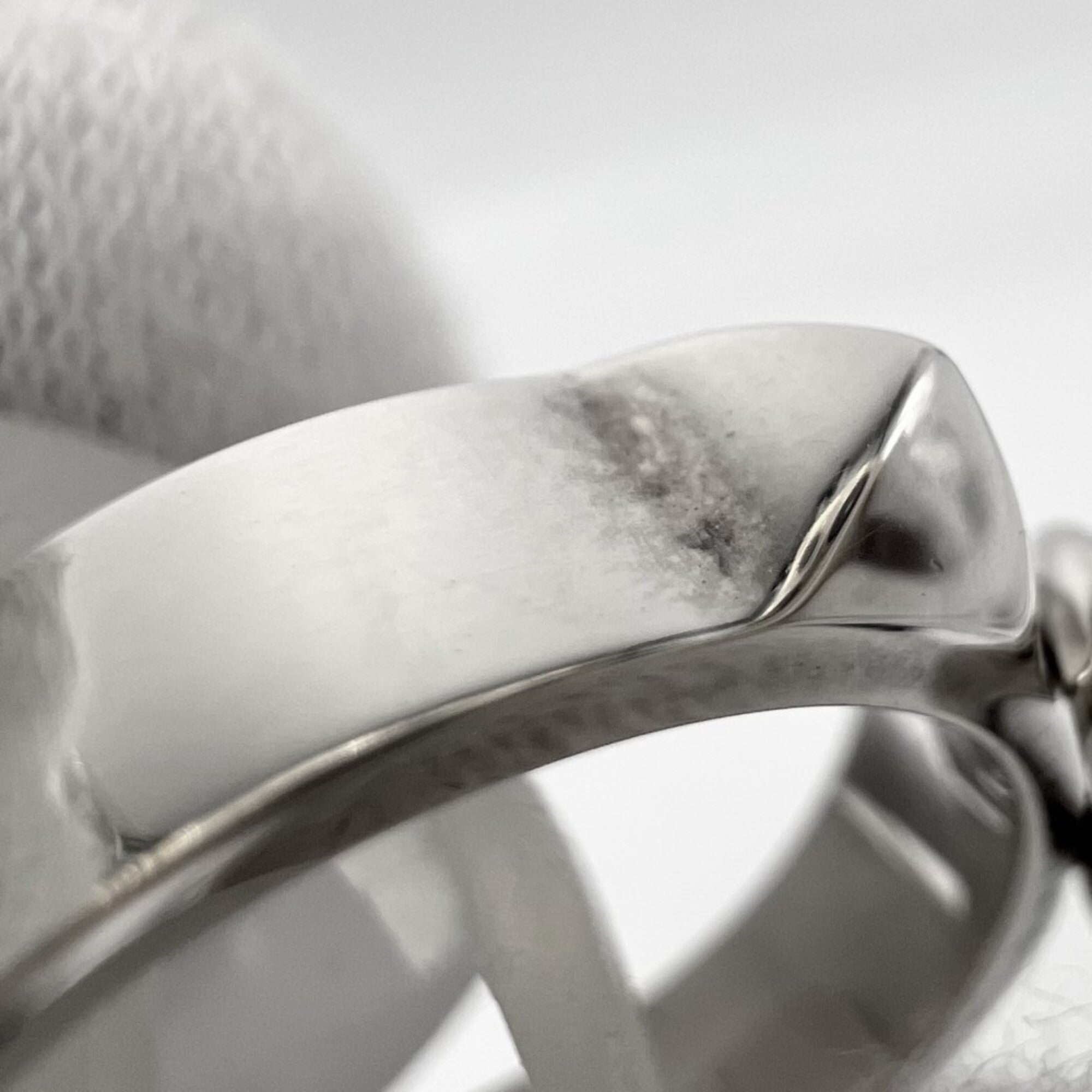 Hermes Silver Silver 925 Band Ring (Pre-Owned)