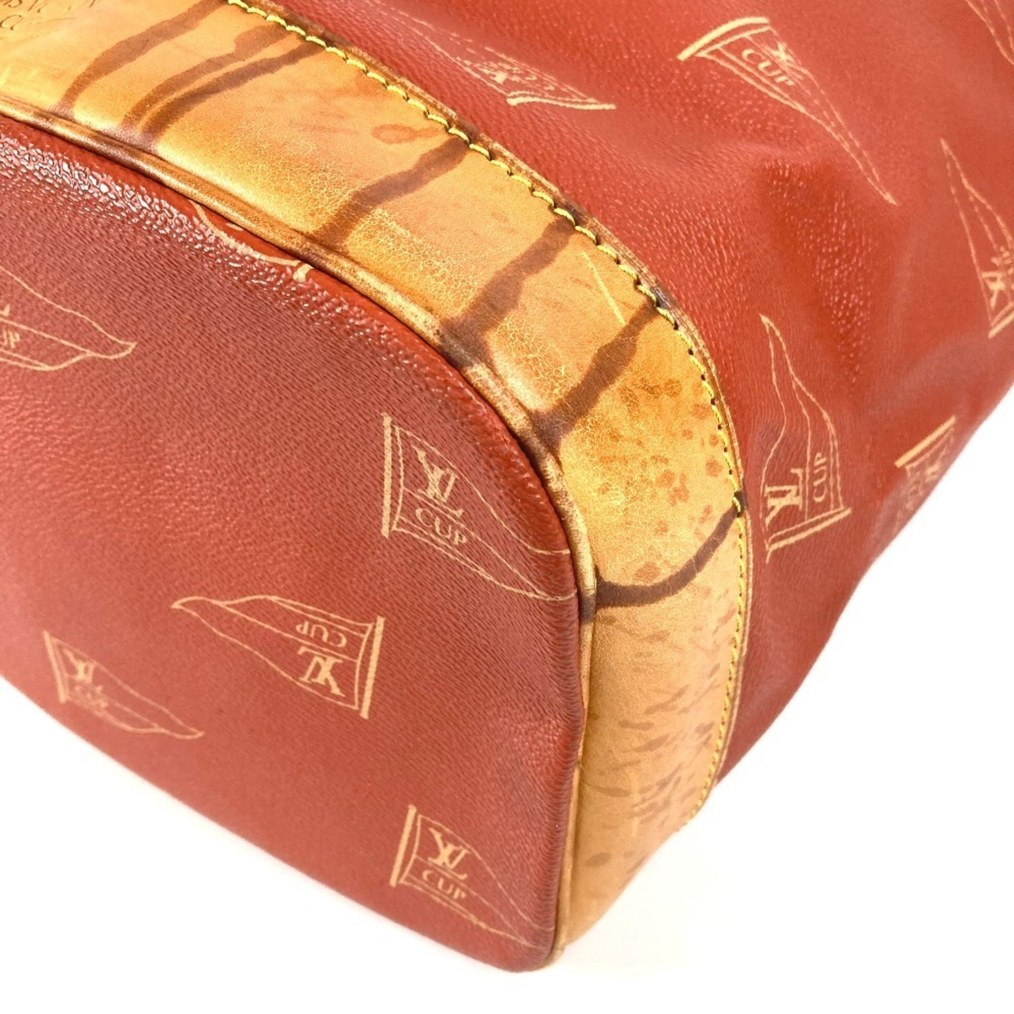 Louis Vuitton Orange Leather Canvas Shoulder Bag (Pre-Owned)