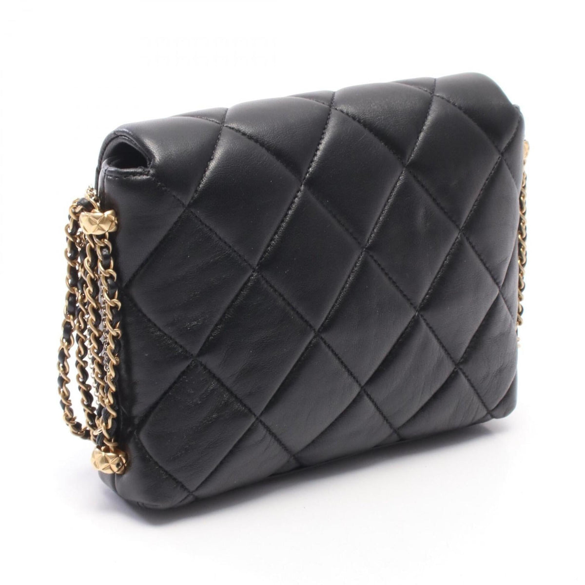 Chanel Black Leather Handbag Shoulder Bag (Pre-Owned)