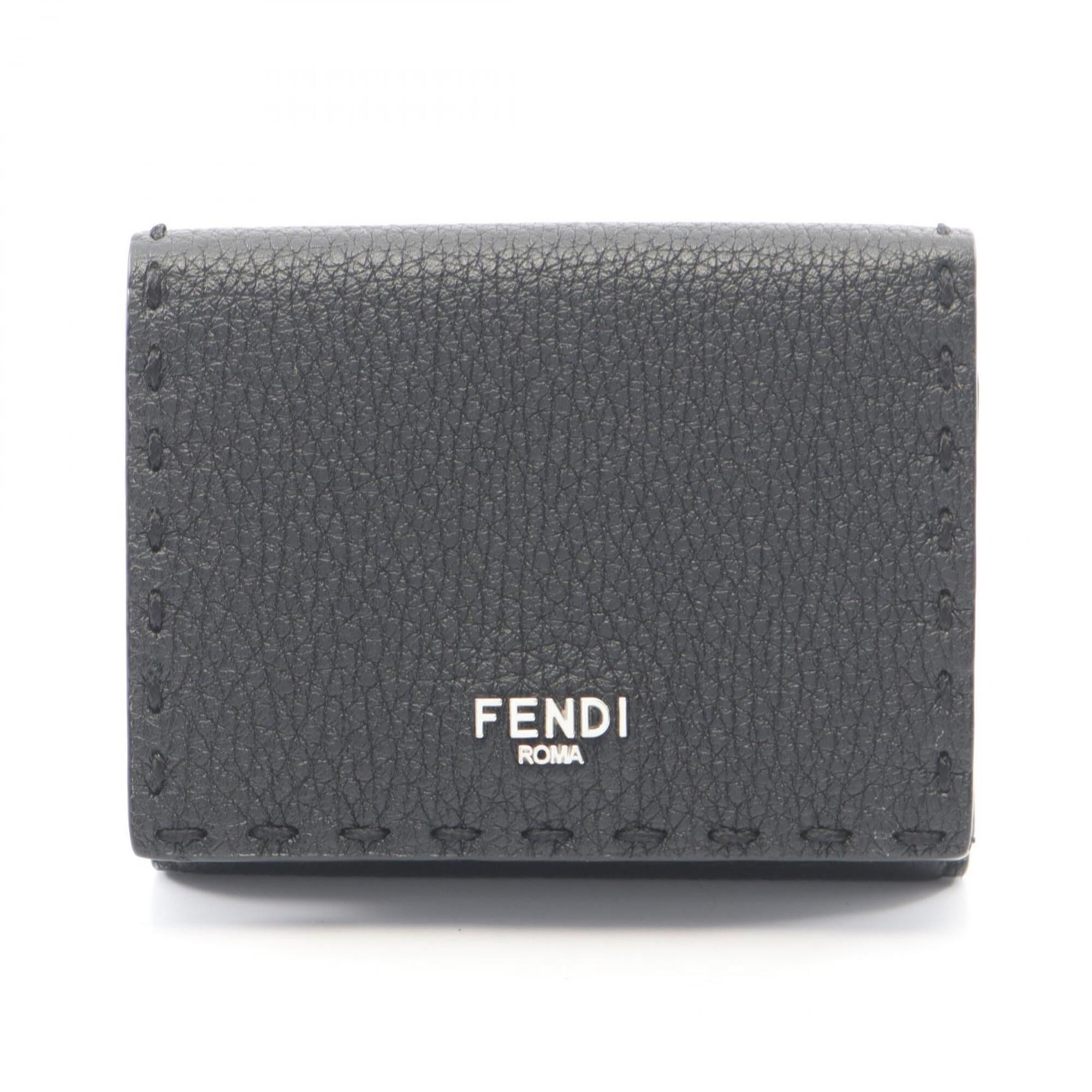 Fendi Black Leather Wallet (Tri-Fold) (Pre-Owned)