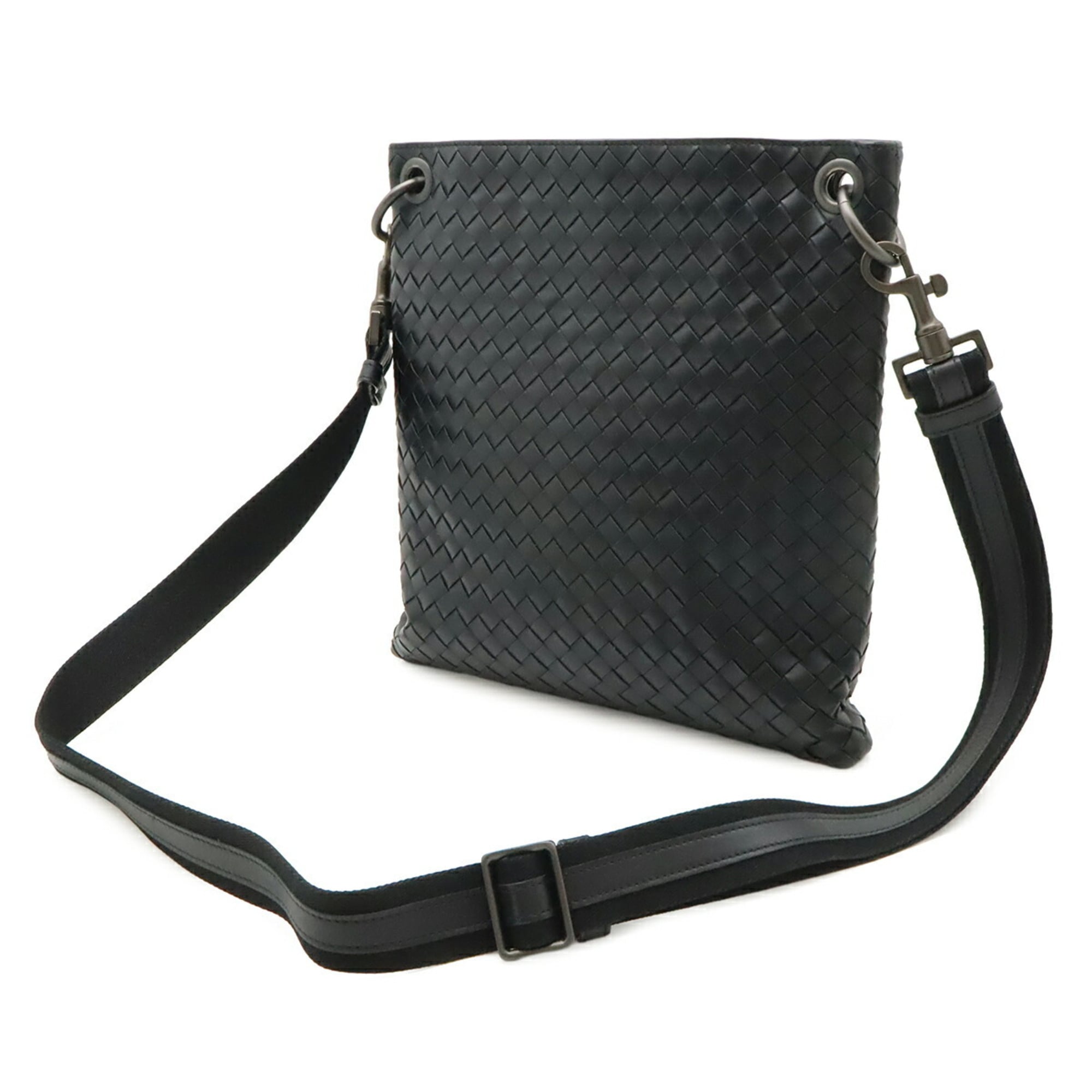 Bottega Veneta Black Leather Shoulder Bag (Pre-Owned)