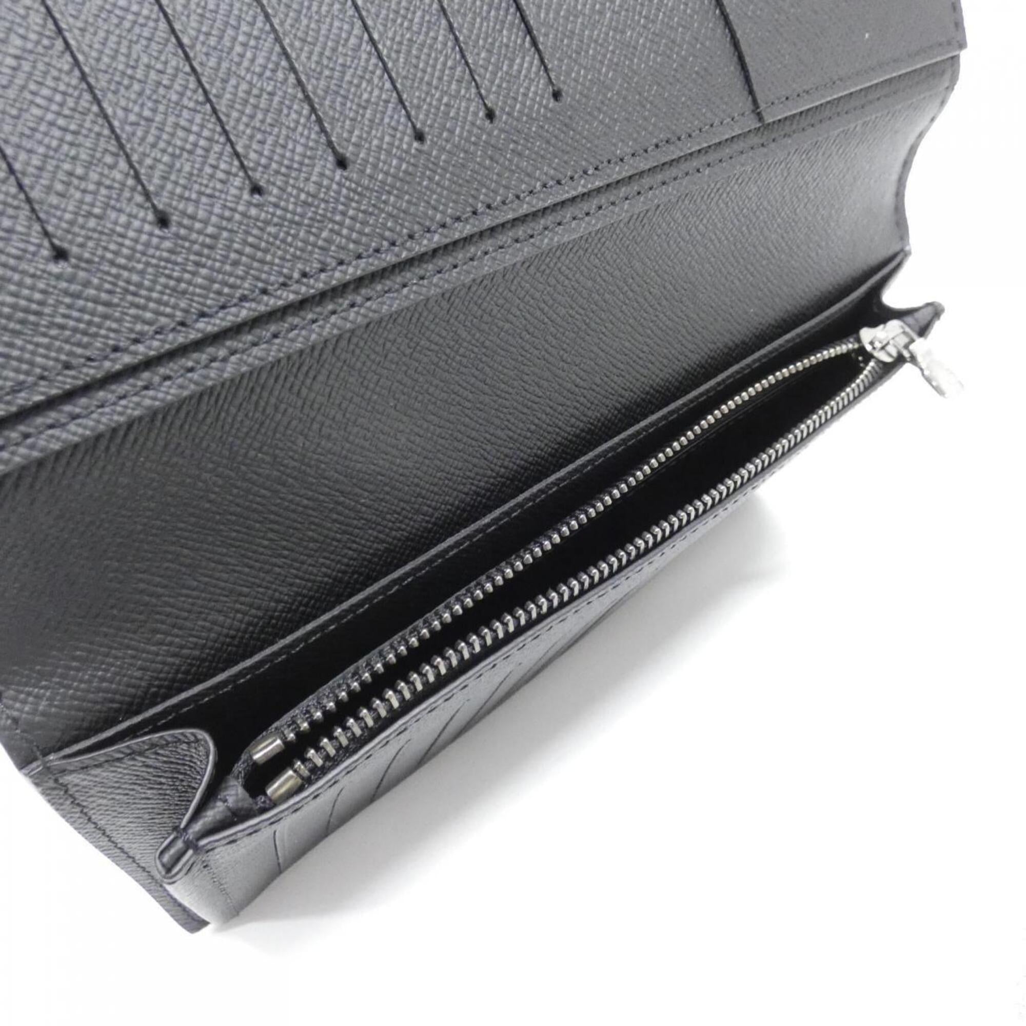 Louis Vuitton Black Coated Canvas Long Wallet (Bi-Fold) (Pre-Owned)