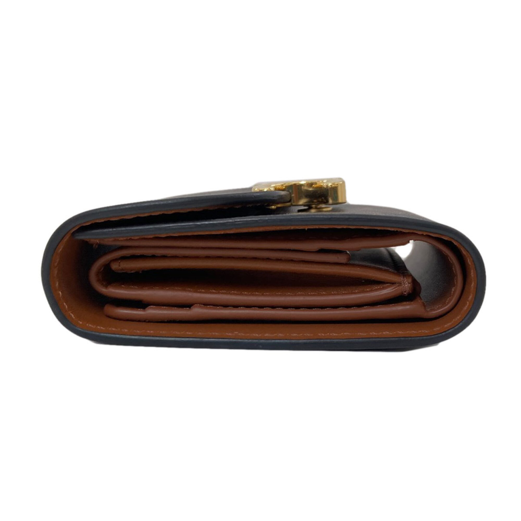 Celine Dark Brown Leather Wallet (Bi-Fold) (Pre-Owned)