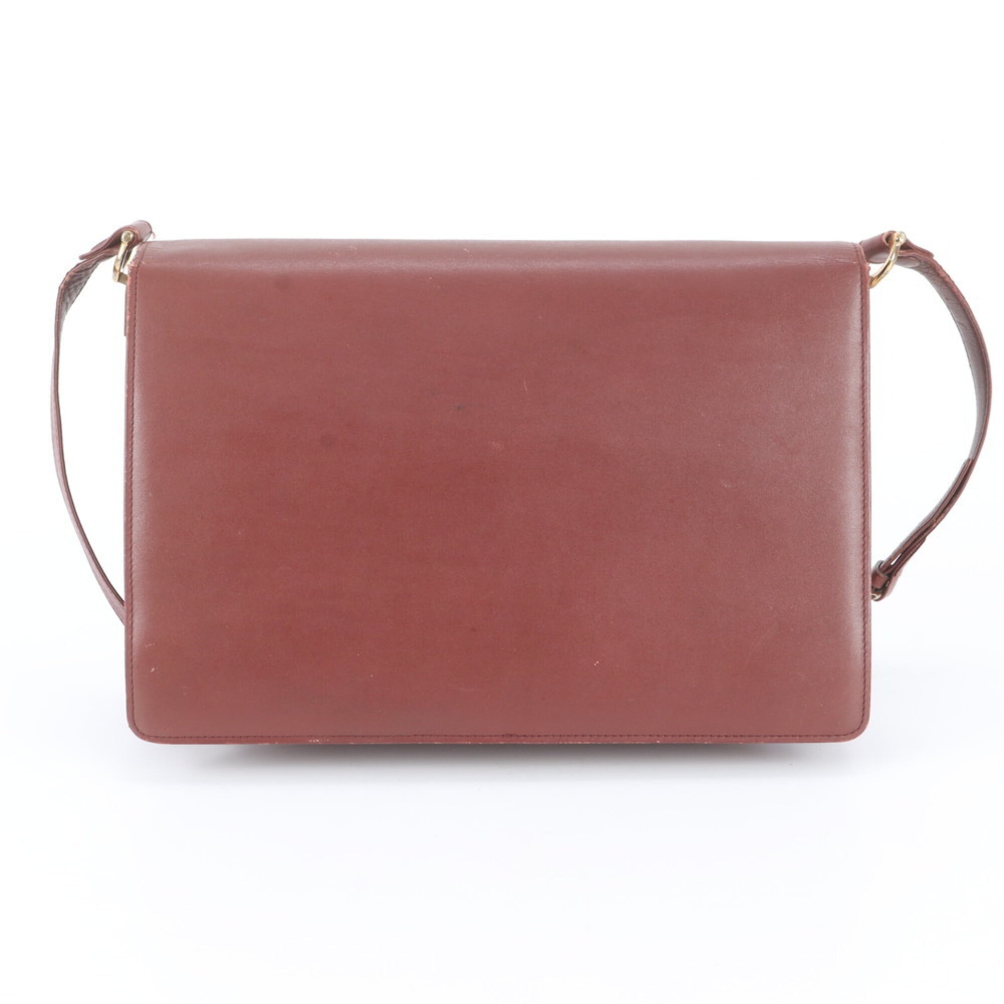 Cartier Wine Red Leather Handbag Shoulder Bag Tote Bag (Pre-Owned)