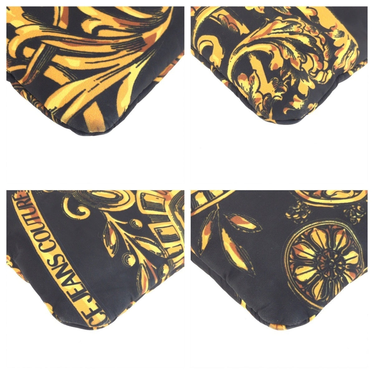 Versace Black Yellow Nylon Shoulder Bag (Pre-Owned)