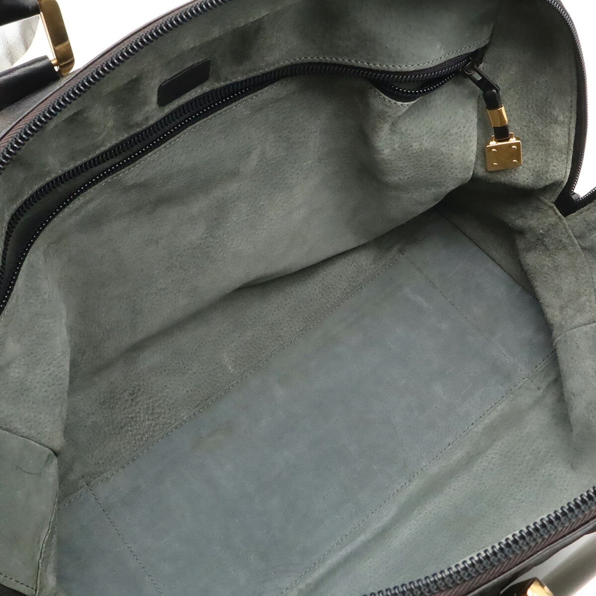 Loewe Amazona Black Leather Boston Bag Handbag (Pre-Owned)