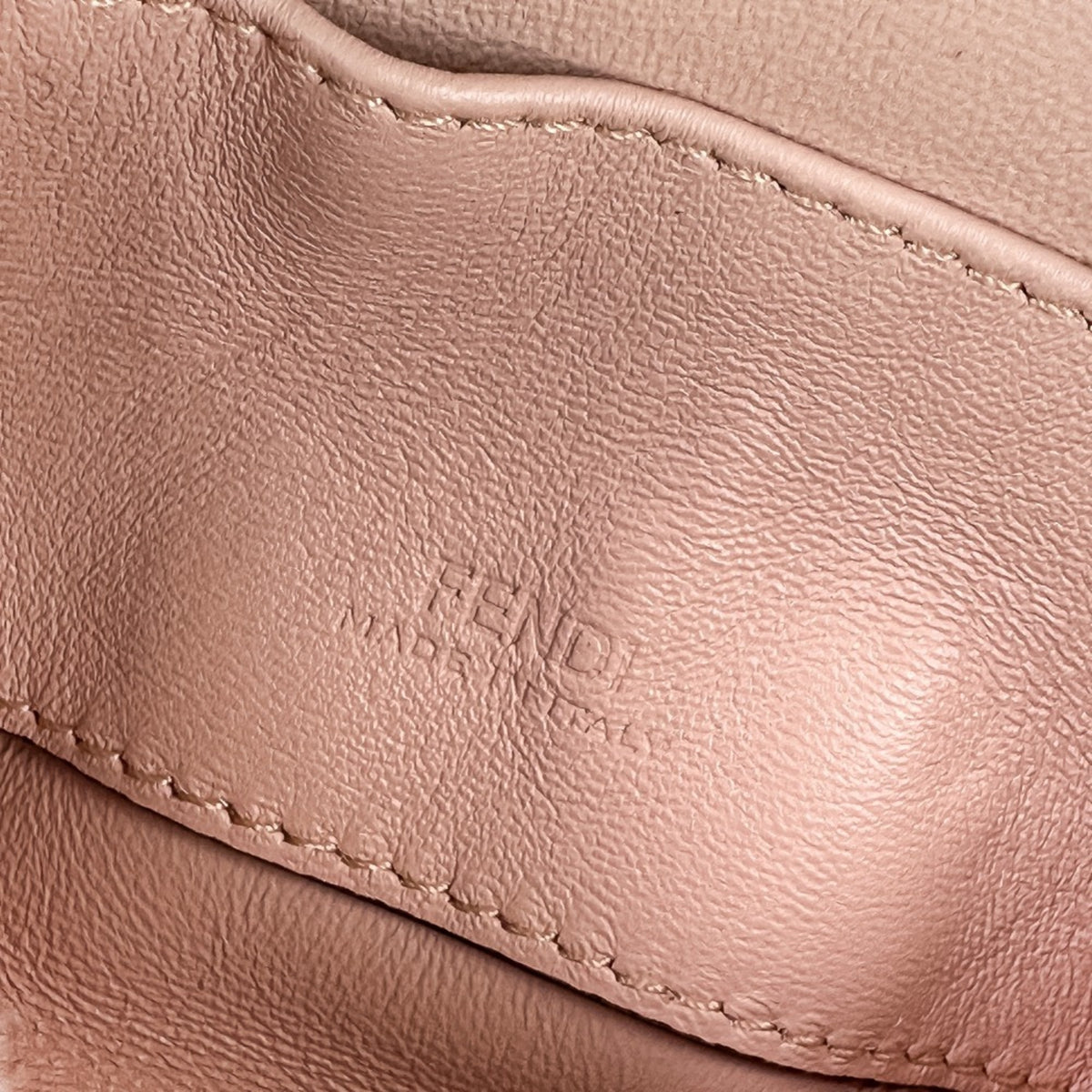Fendi Baguette Pink Beige Fur Shoulder Bag (Pre-Owned)