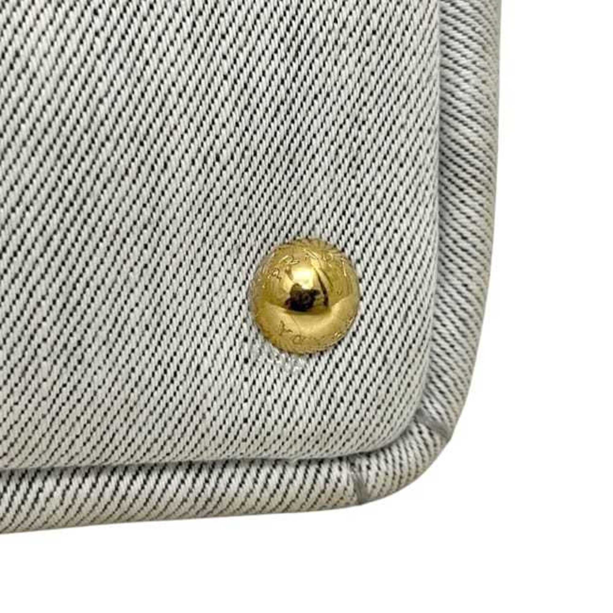 Prada Canapa Gray Canapa Handbag Tote Bag (Pre-Owned)
