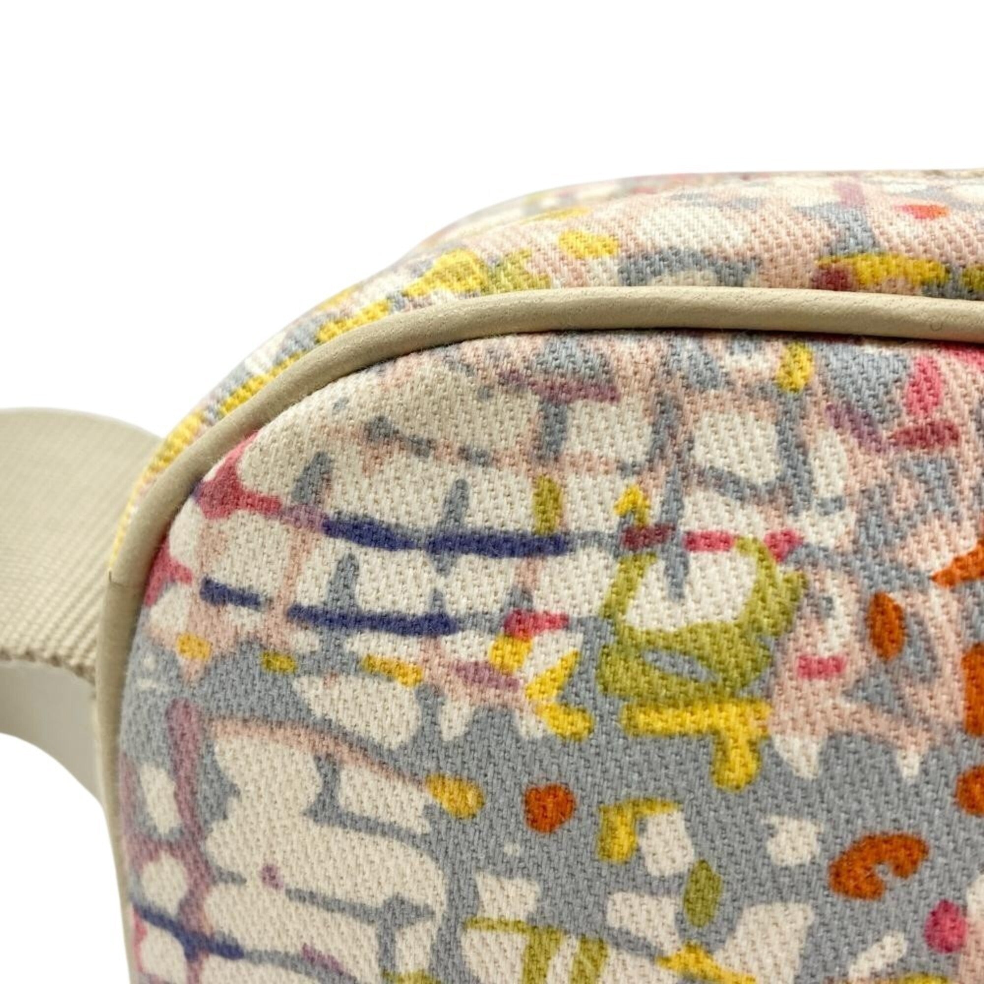 Chanel Beige Multi-Color Canvas Shoulder Bag (Pre-Owned)