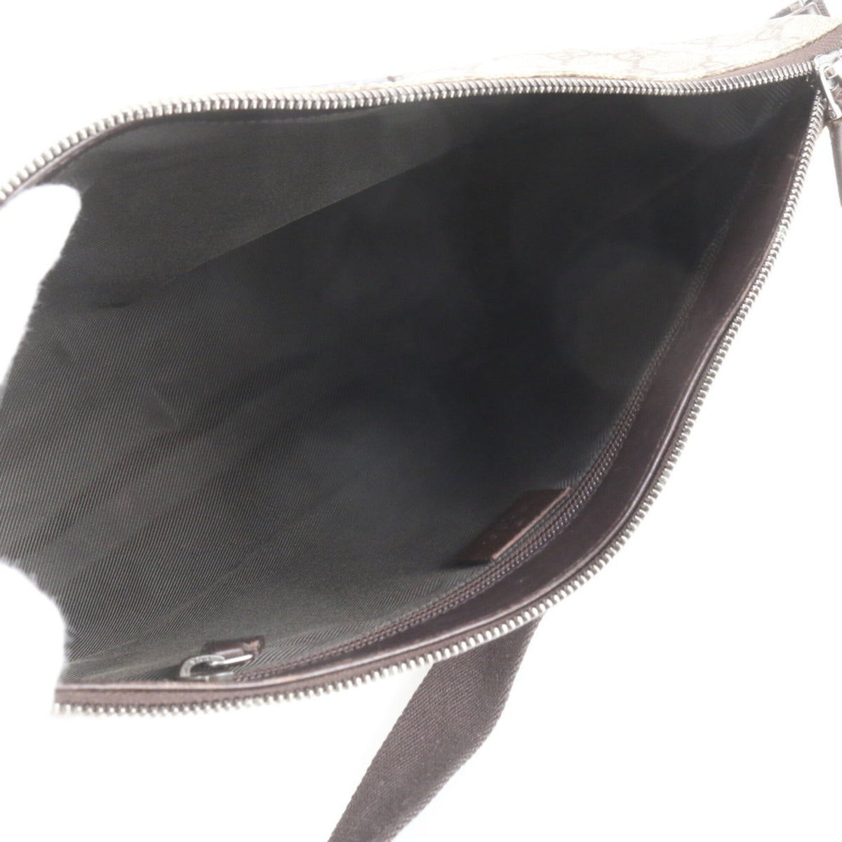 Gucci Brown Leather Coated Canvas Messenger Bag Shoulder Bag (Pre-Owned)
