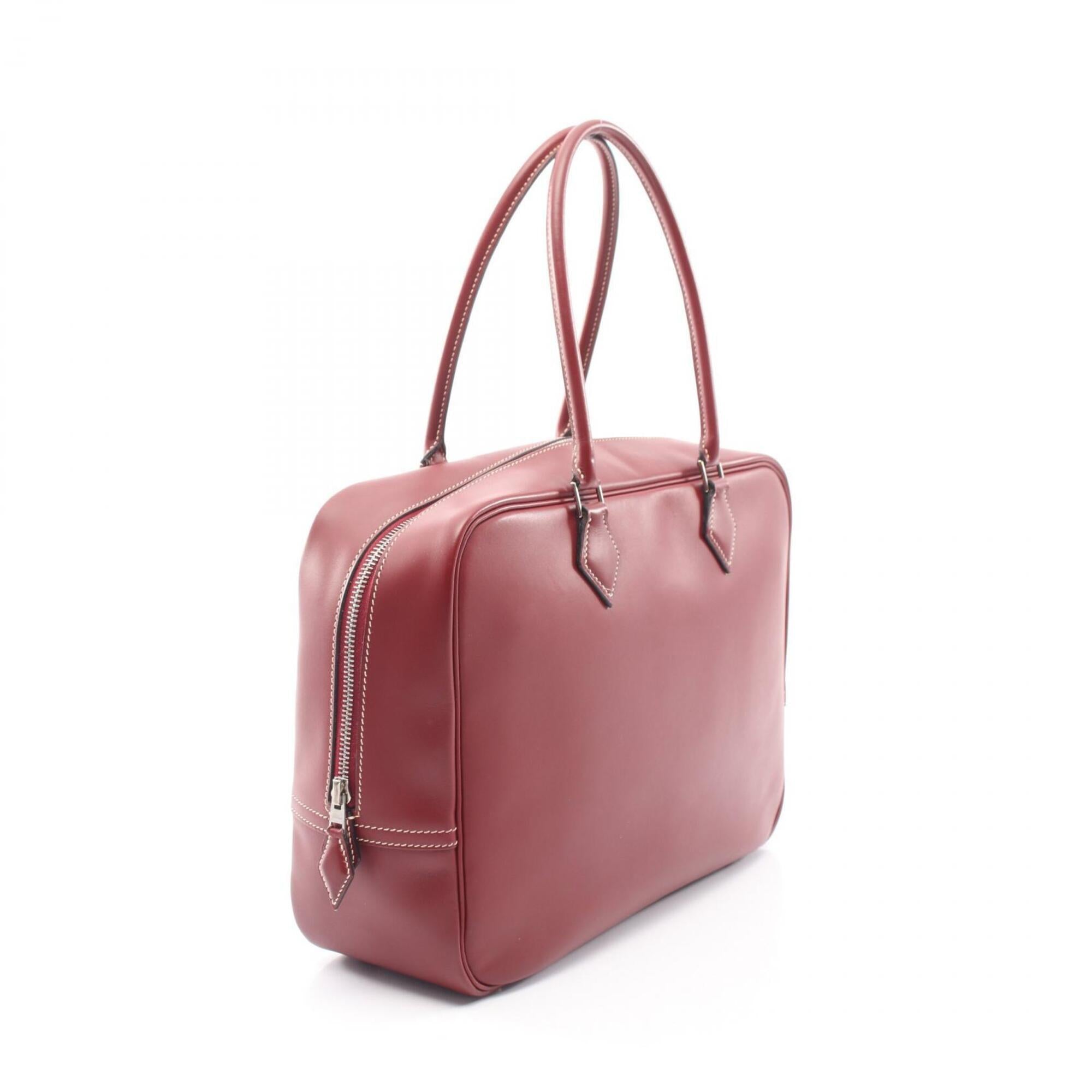 Hermes Bordeaux Rouge H Gulliver Leather Handbag (Pre-Owned)