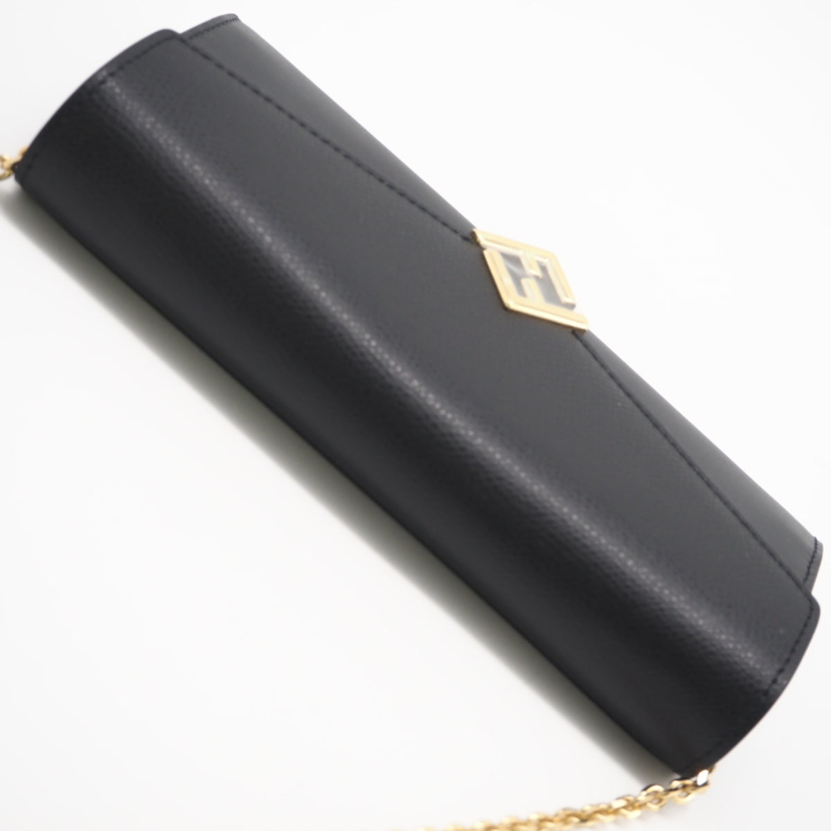 Fendi Black Leather Chain/Shoulder Wallet (Pre-Owned)