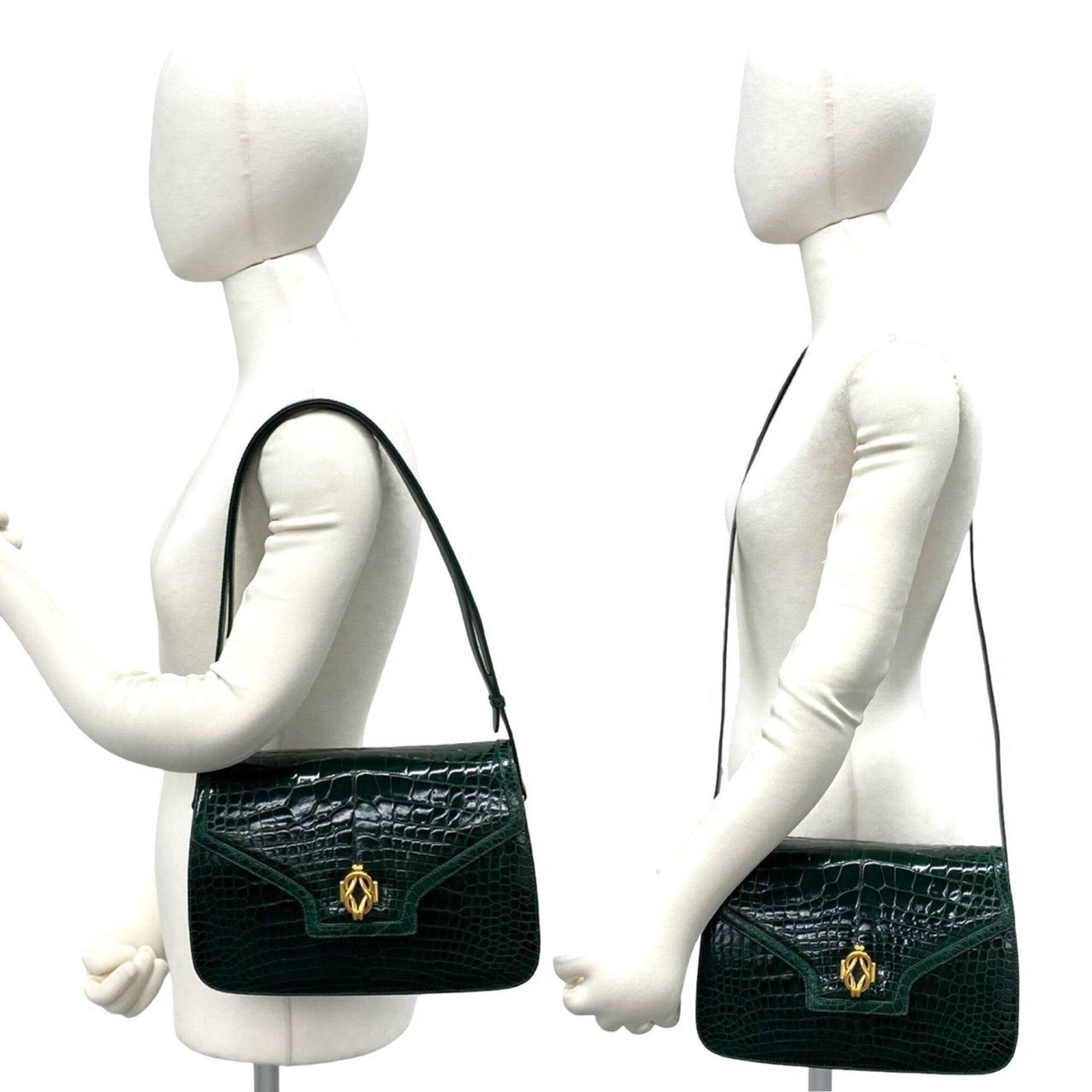 Gucci Green Leather Shoulder Bag Tote Bag (Pre-Owned)