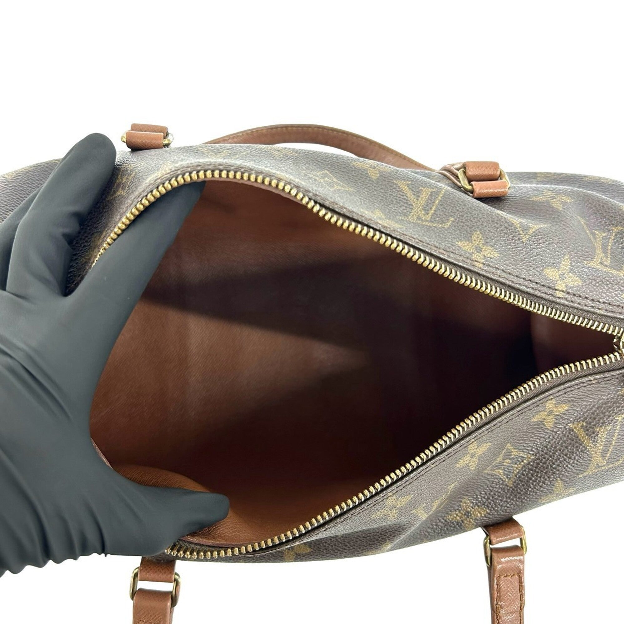 Louis Vuitton Brown Leather Pvc Handbag (Pre-Owned)