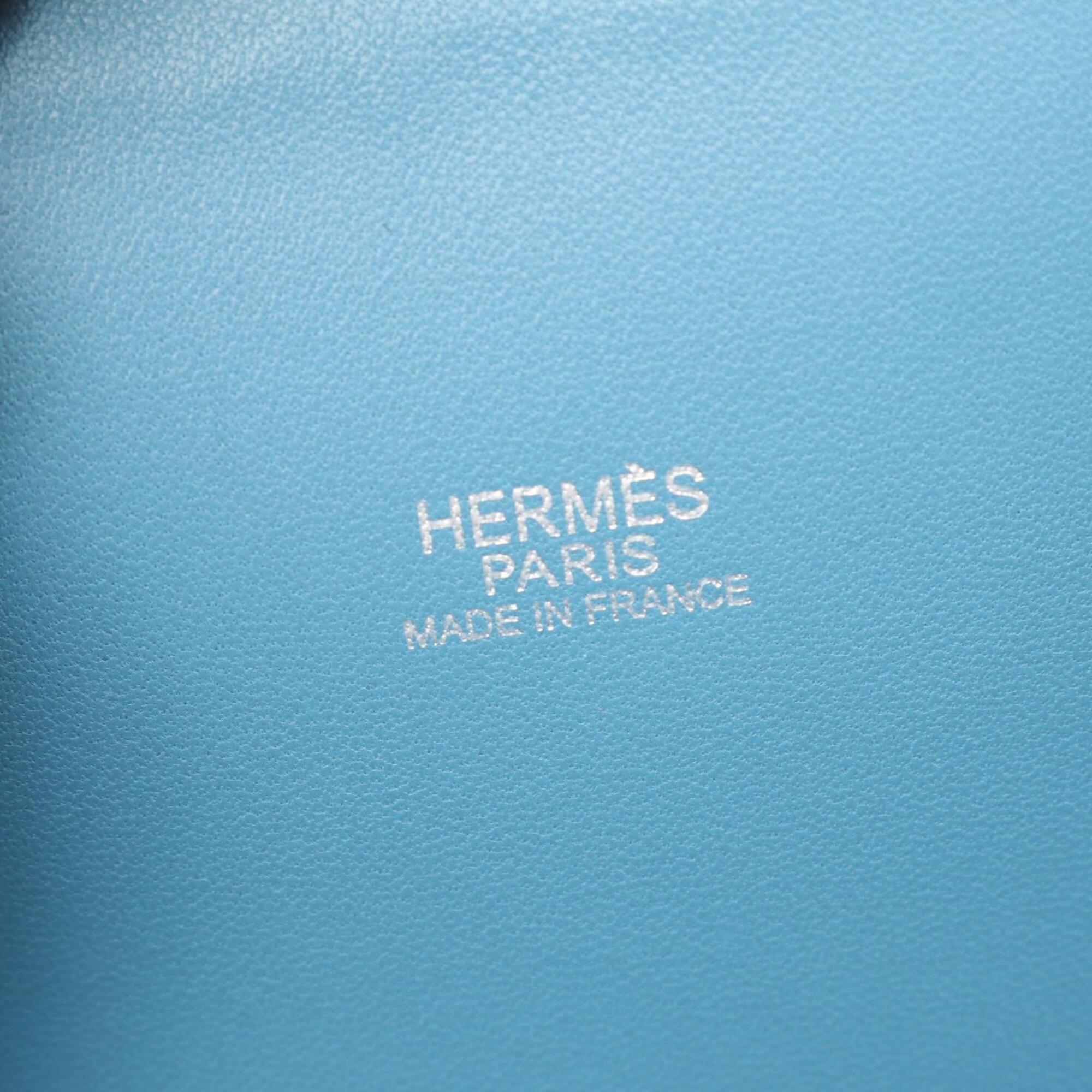 Hermes Blue Taurillon Clemence Leather Handbag (Pre-Owned)