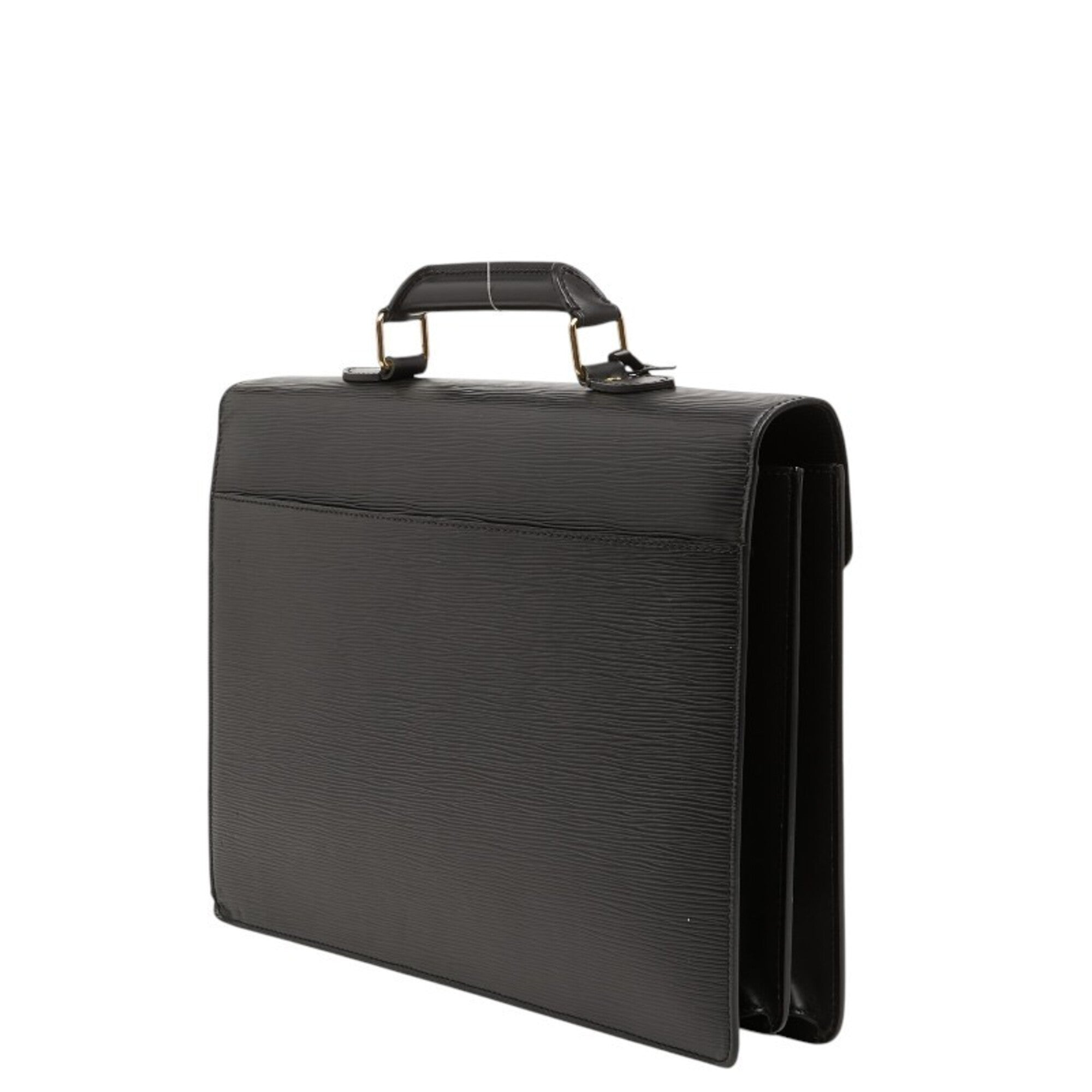 Louis Vuitton Black Noir Leather Briefcase (Pre-Owned)