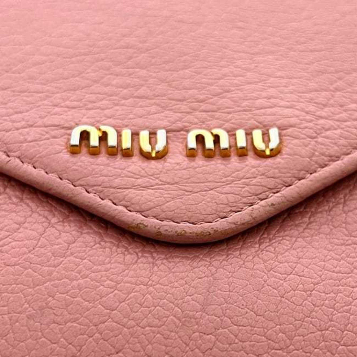 Miu Miu Pink Leather Long Wallet (Bi-Fold) (Pre-Owned)