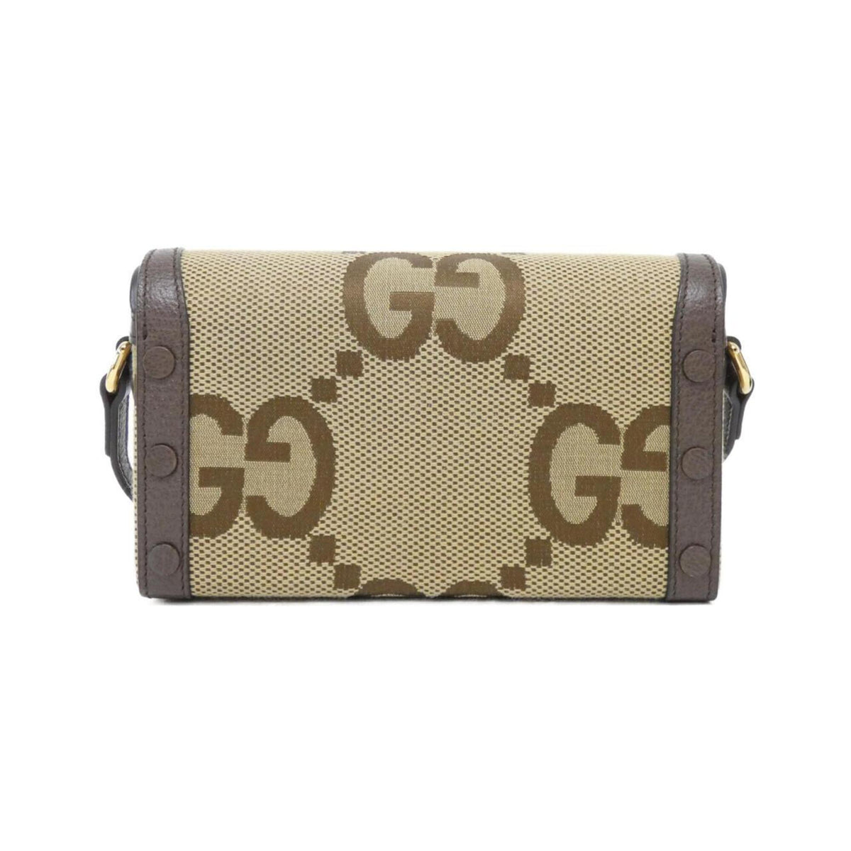 Gucci Brown Camel Gg Canvas Leather Shoulder Bag (Pre-Owned)