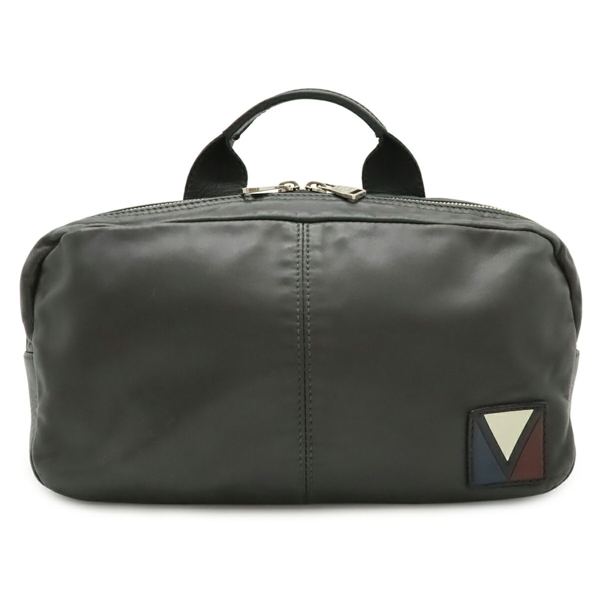 Louis Vuitton Gray Leather Shoulder Bag Sling Bag (Pre-Owned)