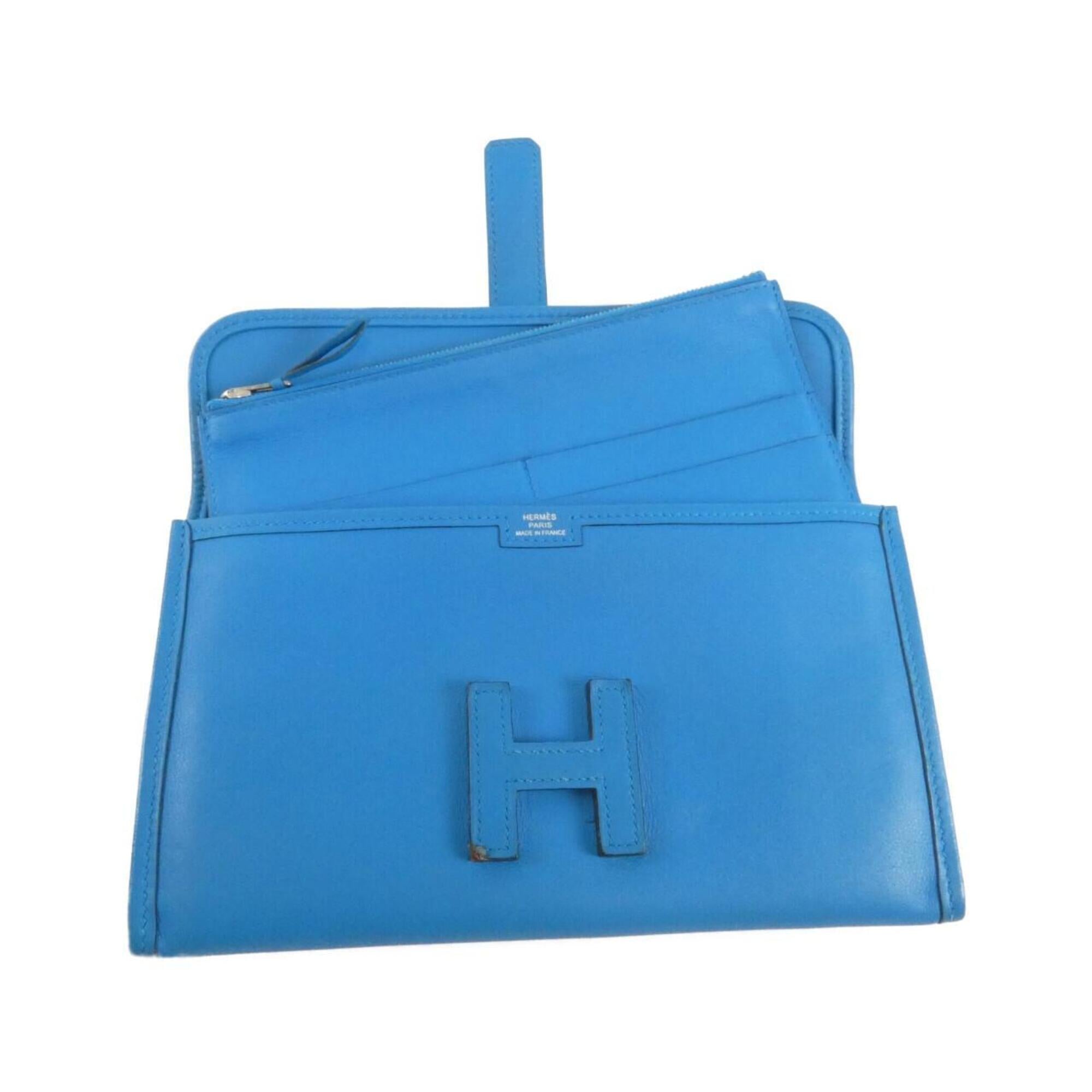 Hermes Blue Swift Leather Long Wallet (Bi-Fold) (Pre-Owned)