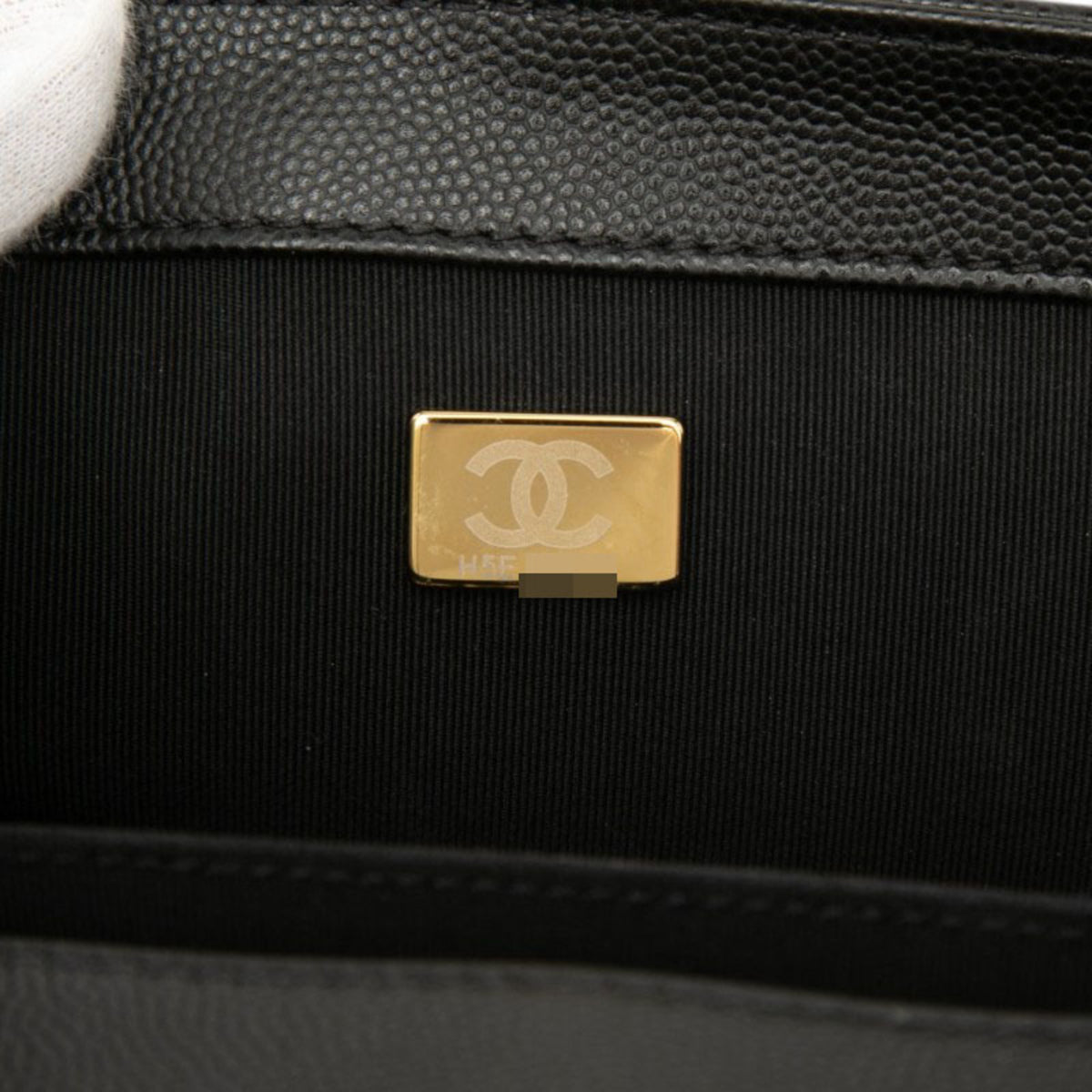 Chanel Black Gold Grained Calfskin Shoulder Bag (Pre-Owned)