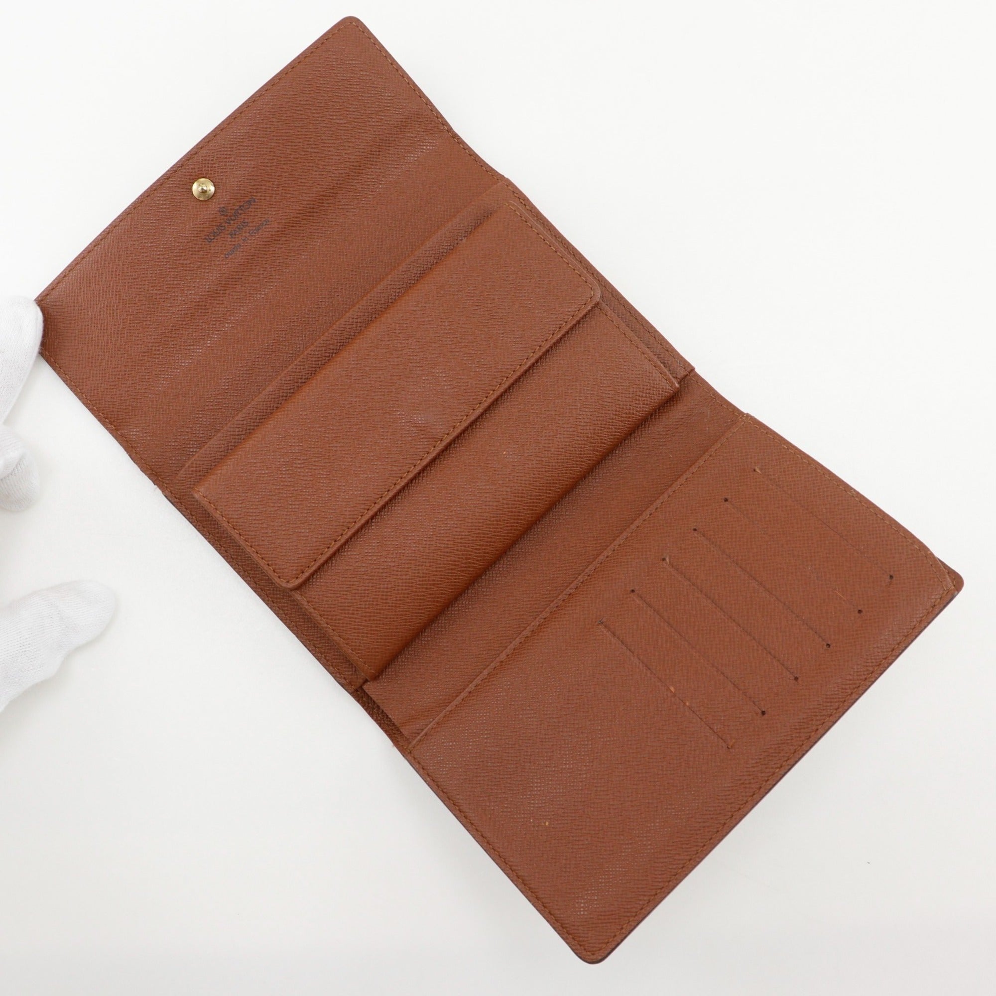 Louis Vuitton Brown Monogram Canvas Wallet (Tri-Fold) (Pre-Owned)