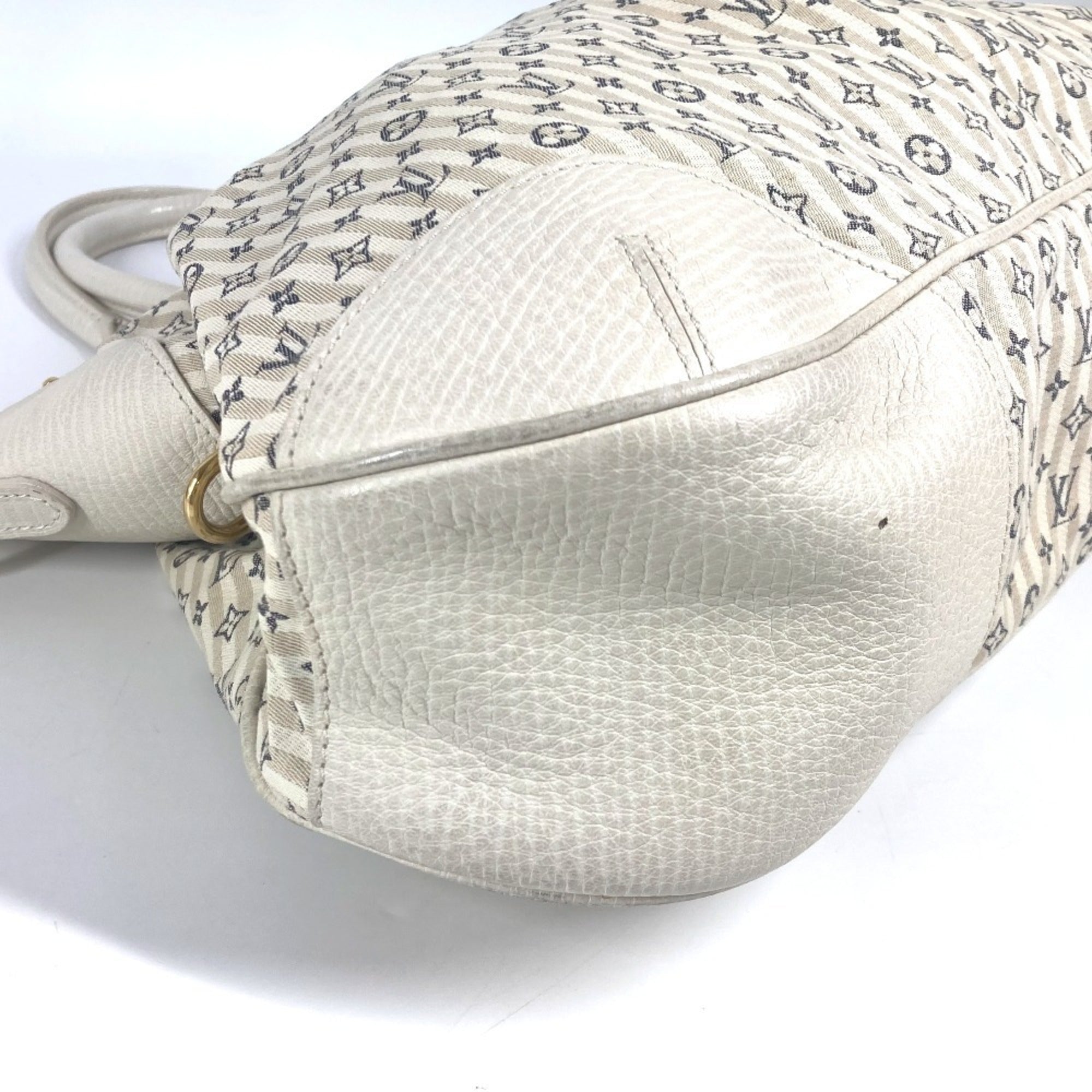 Louis Vuitton Blue White Monogram Mini Handbag Shoulder Bag Tote Bag (Pre-Owned)