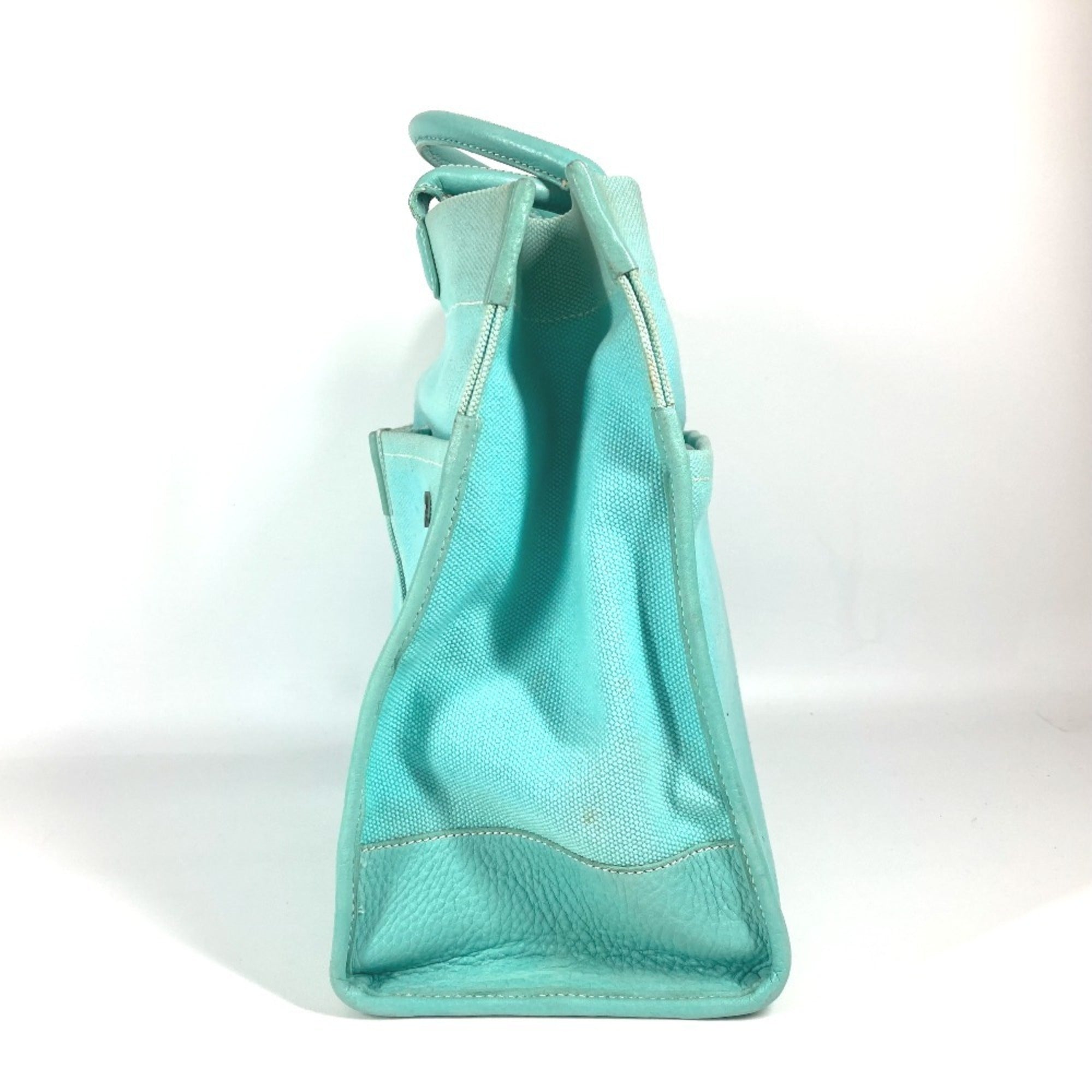 Tiffany Blue Canvas Handbag Shoulder Bag Tote Bag (Pre-Owned)