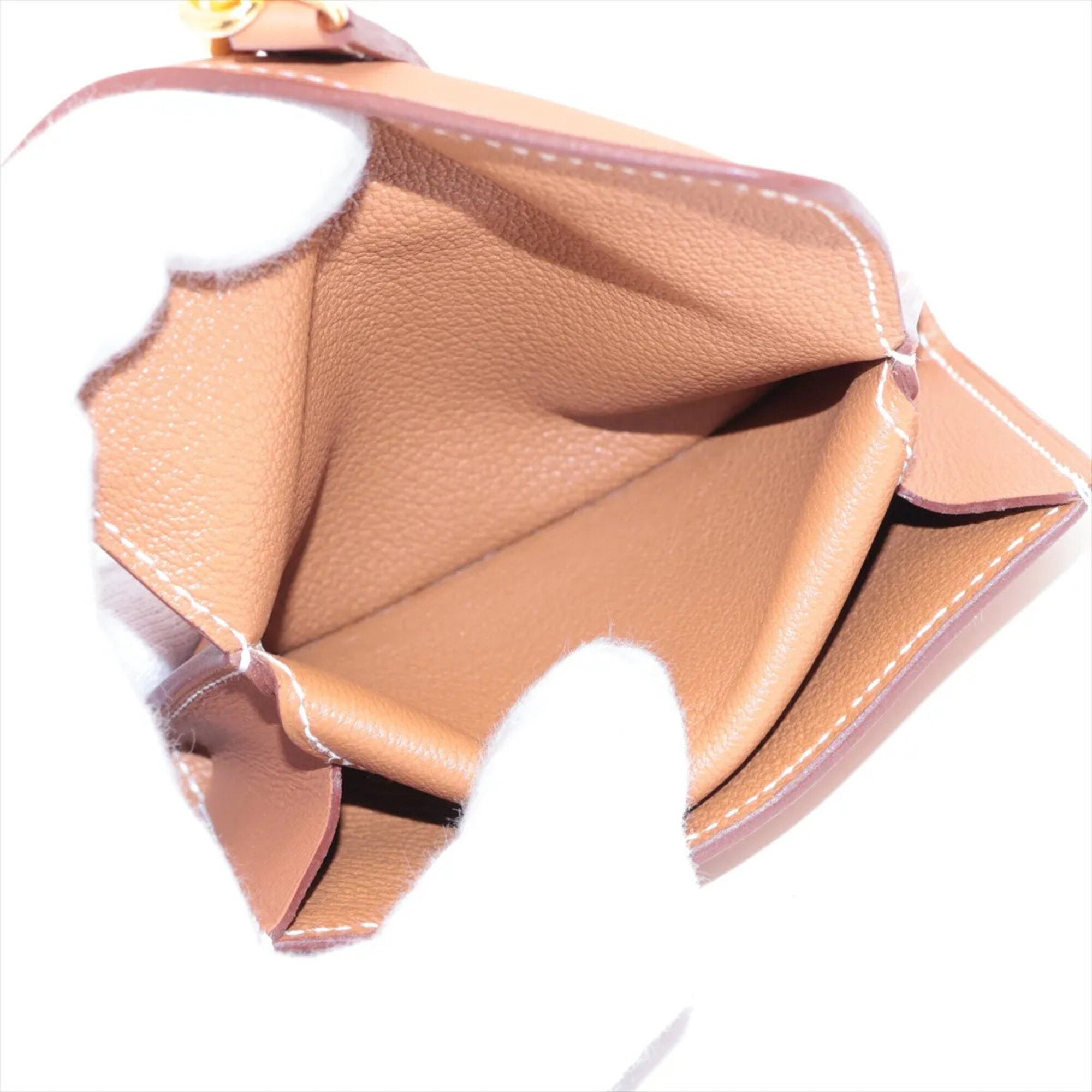 Hermes Brown Leather Coin Purse/Coin Case (Pre-Owned)
