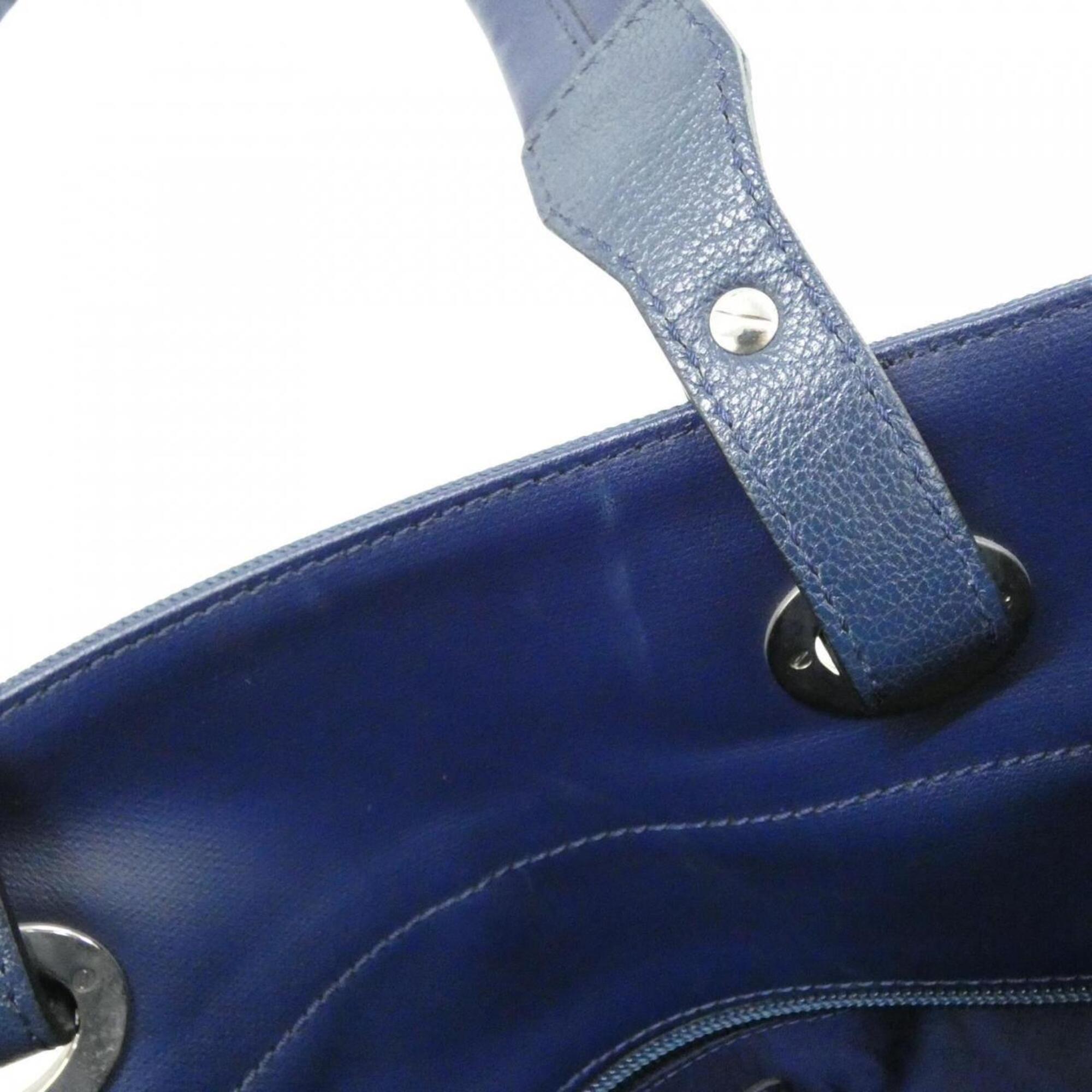Chanel Navy Canvas Handbag (Pre-Owned)