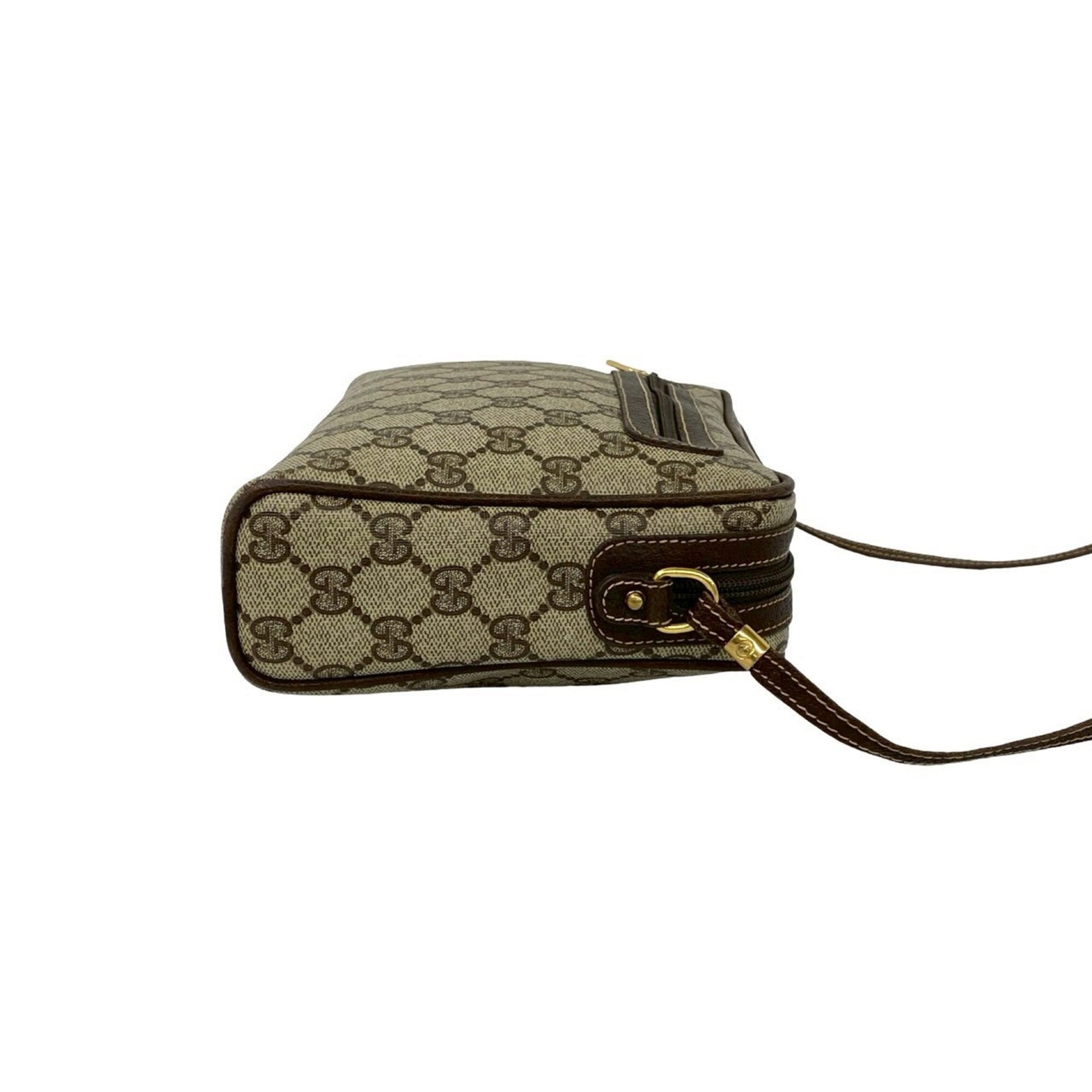 Gucci Brown Leather Pvc Pochette Shoulder Bag (Pre-Owned)