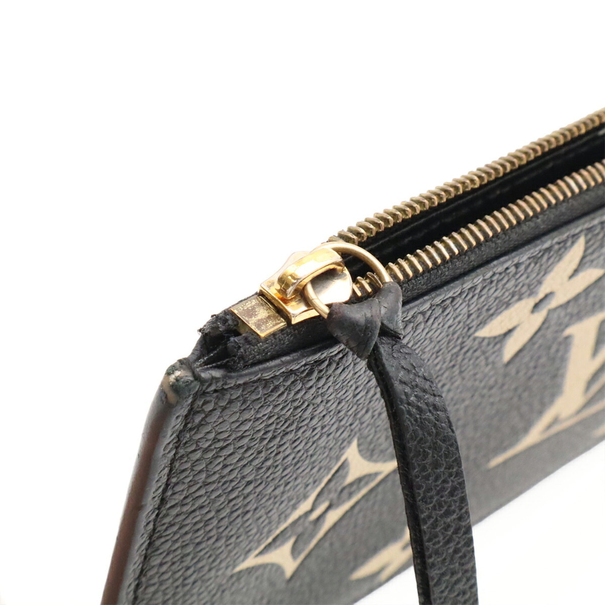 Louis Vuitton Beige Black Monogram Empreinte Leather Clutch Bag Pochette Shoulder Bag (Pre-Owned)