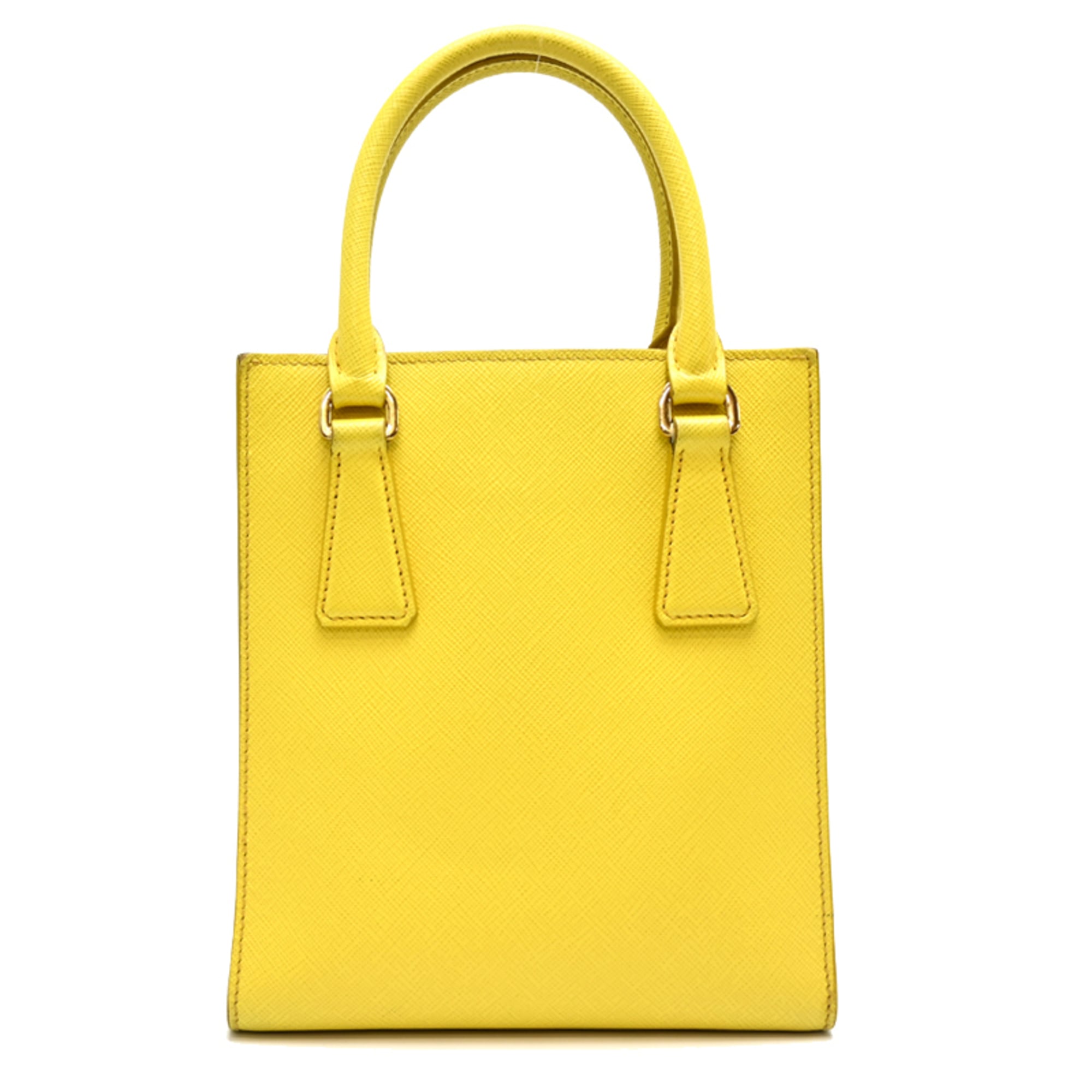 Prada Yellow Leather Handbag Shoulder Bag (Pre-Owned)