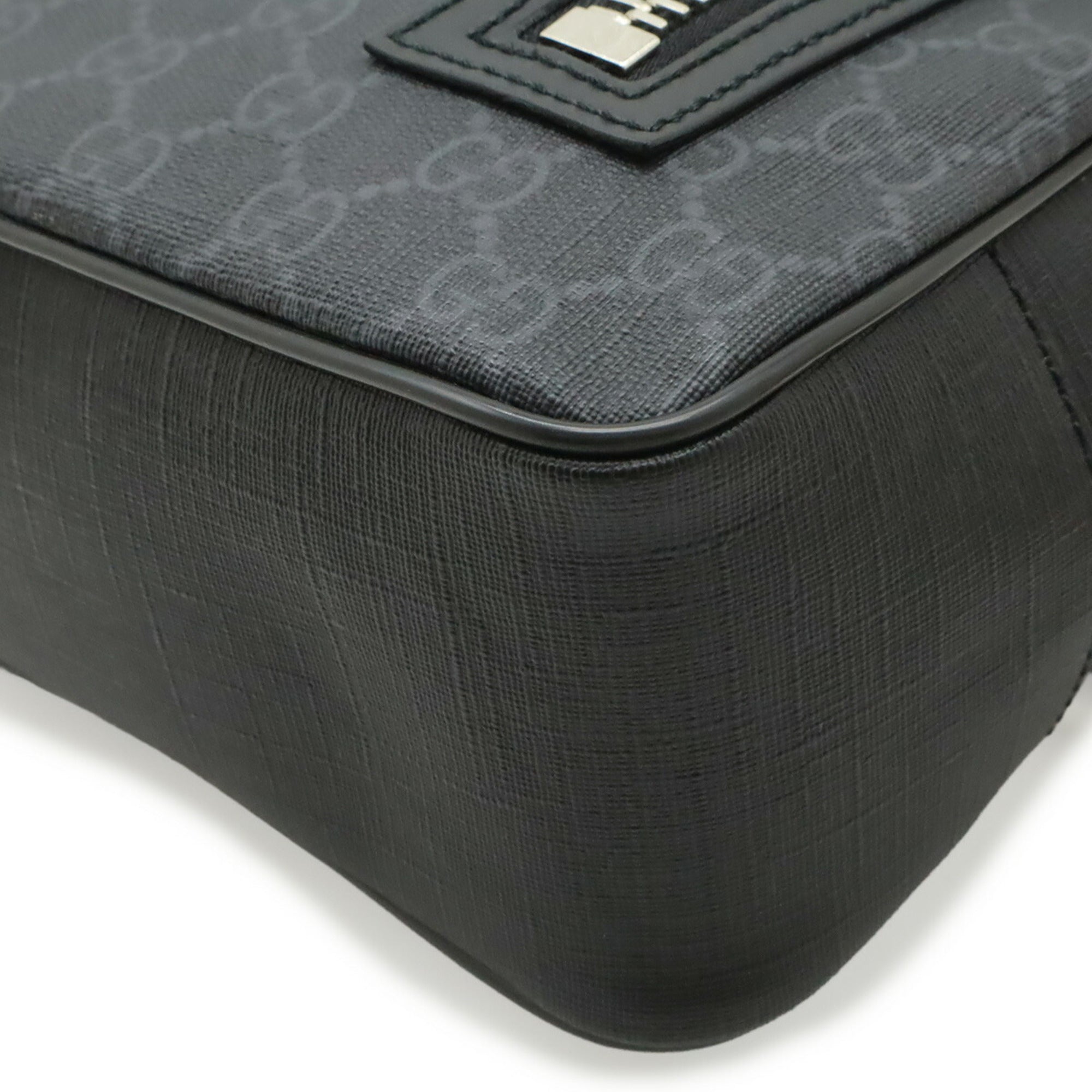 Gucci Black Gray Navy Red Color Gg Supreme Canvas Leather Shoulder Bag Sling Bag (Pre-Owned)