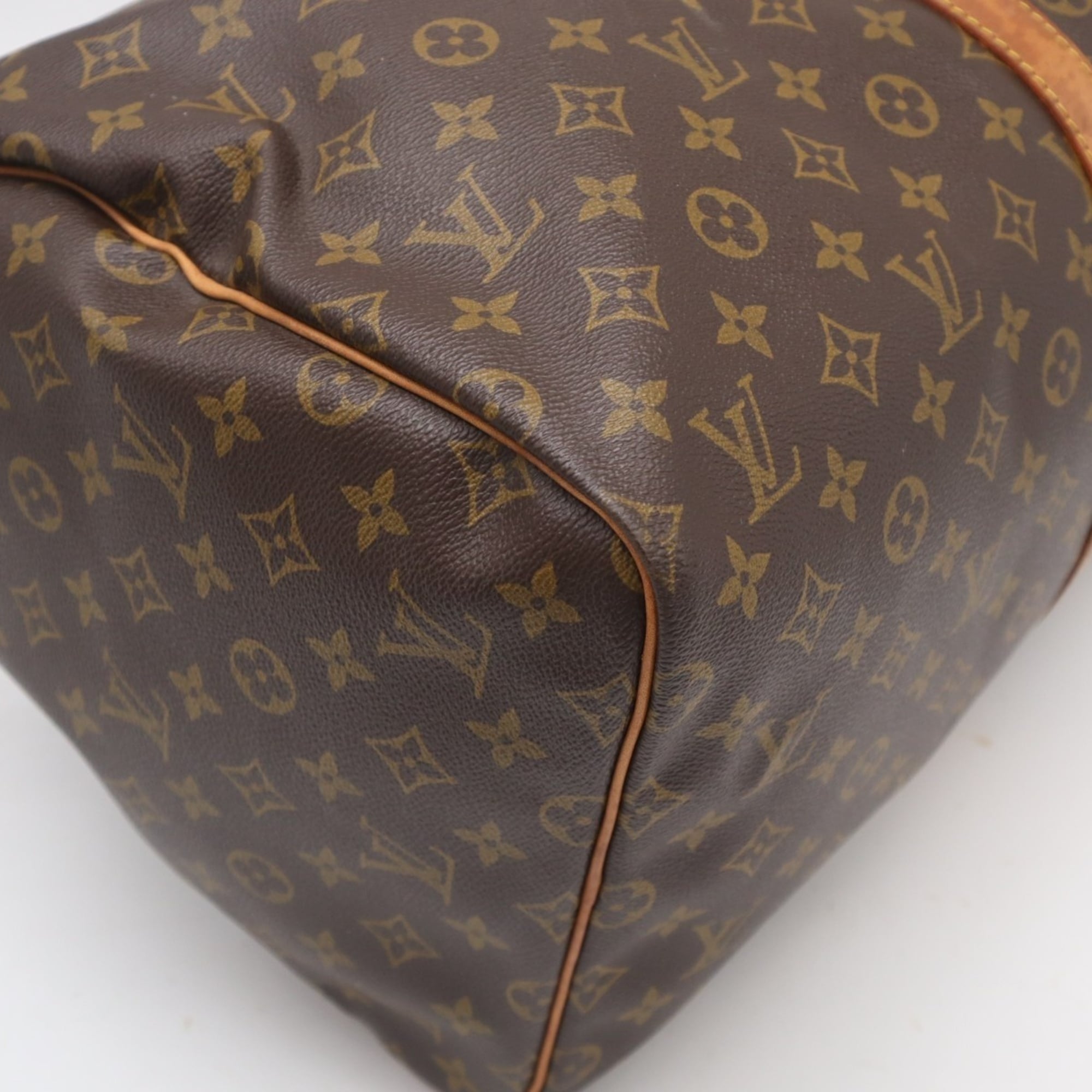 Louis Vuitton Monogram Brown Coated Canvas Leather Boston Bag (Pre-Owned)