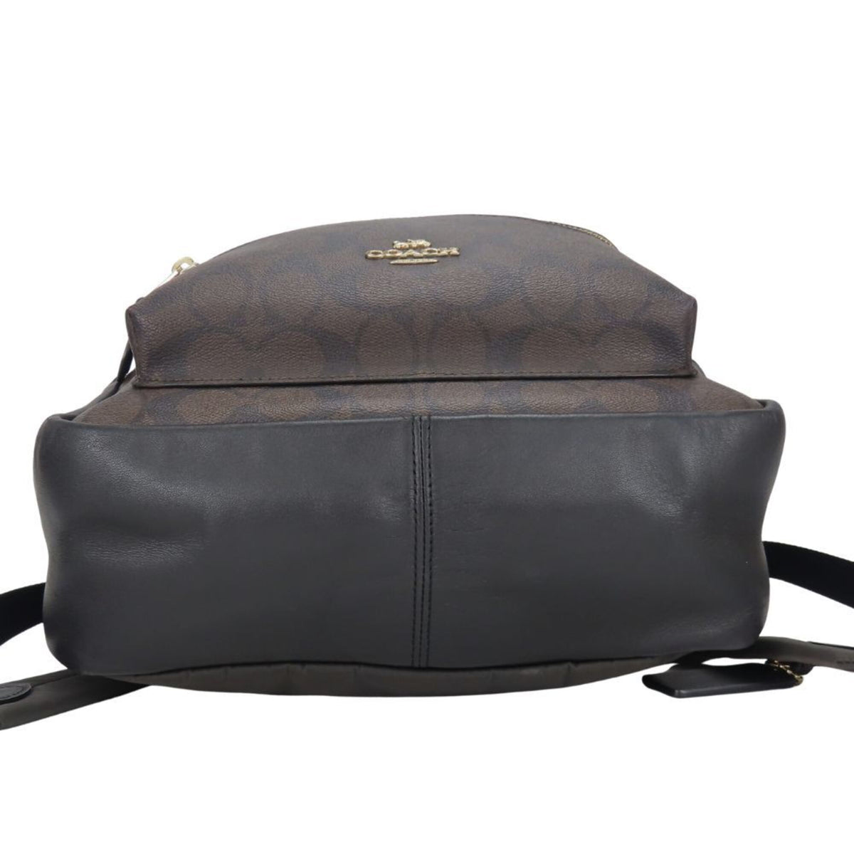 Coach Signature Black Dark Brown Pvc Leather Backpack (Pre-Owned)