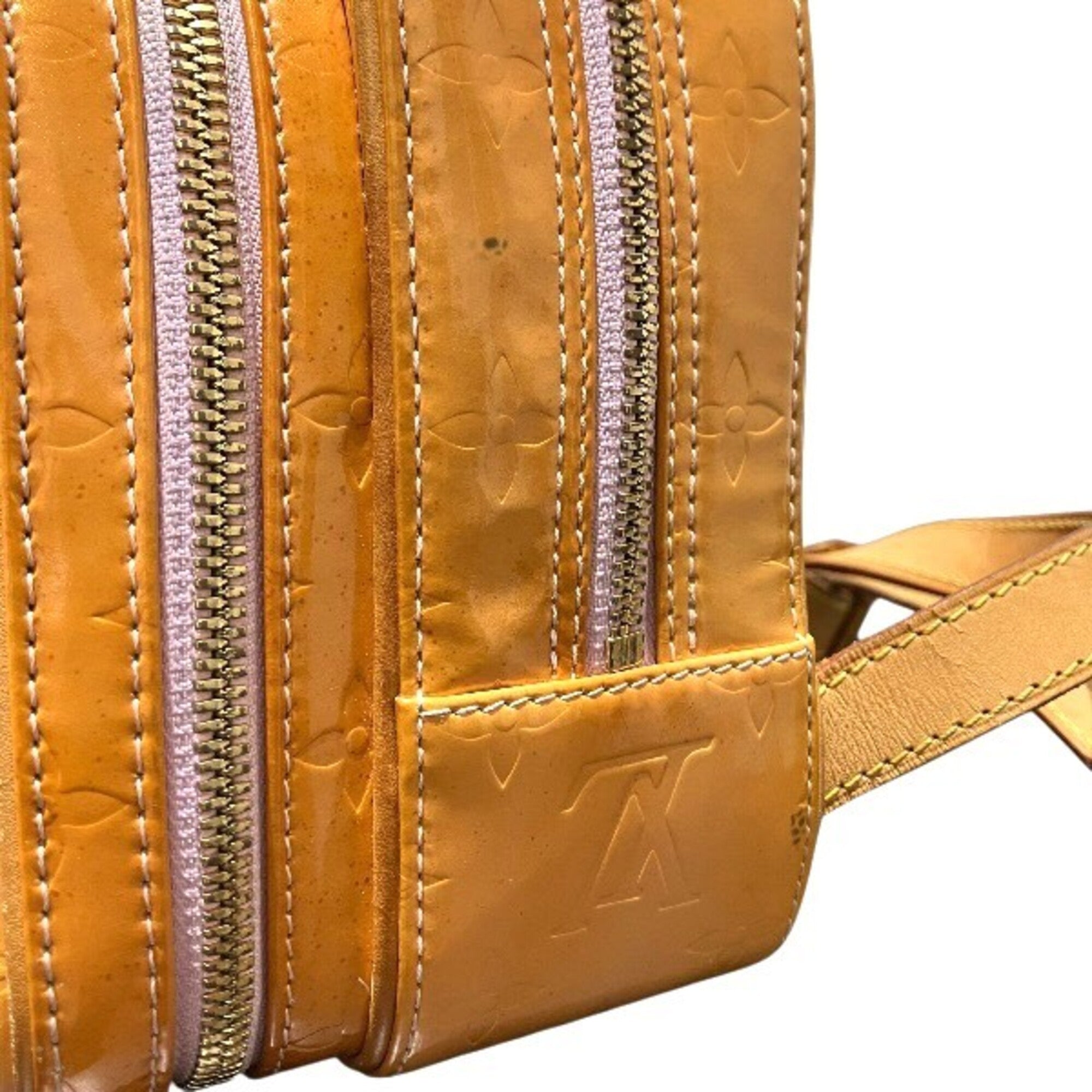 Louis Vuitton Orange Pink Leather Backpack Handbag (Pre-Owned)