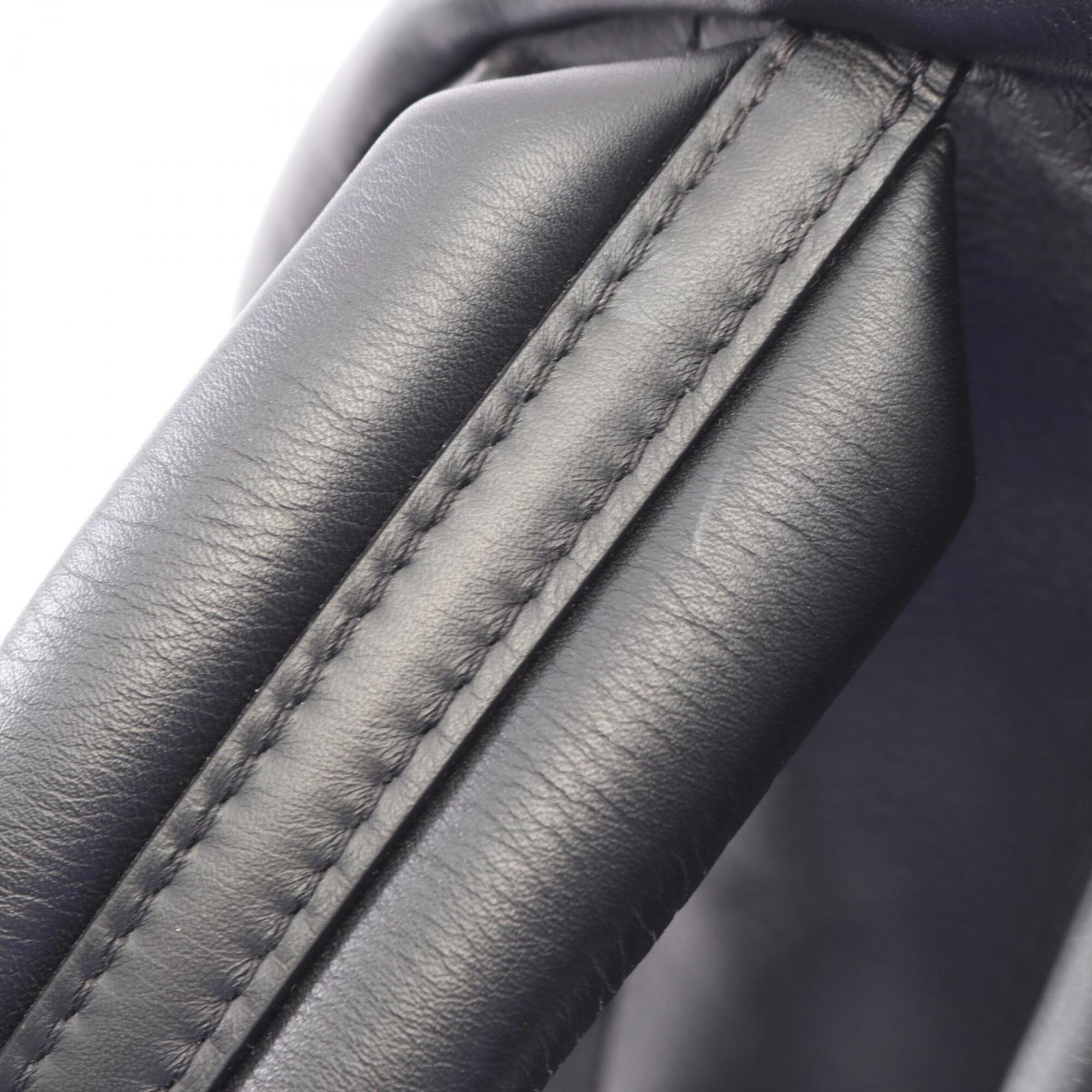 Louis Vuitton Black Leather Backpack Handbag (Pre-Owned)