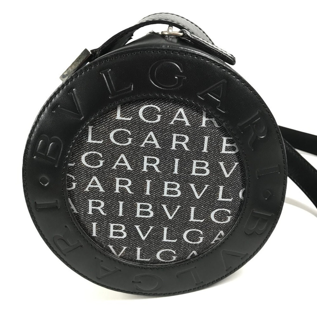 Bvlgari Black Canvas Leather Pochette Shoulder Bag (Pre-Owned)