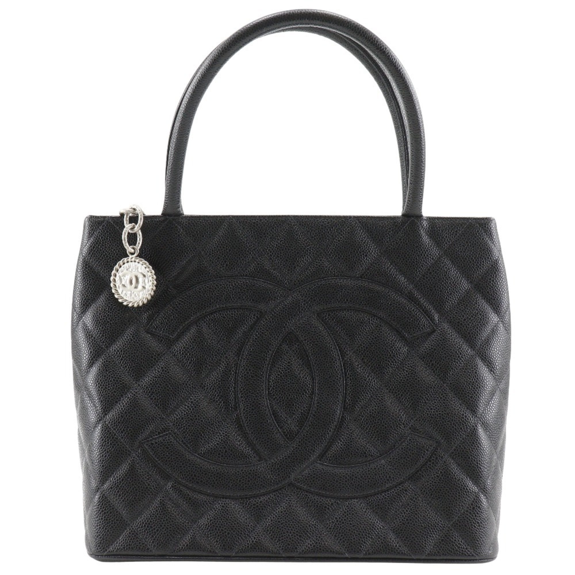 Chanel Matelasse Black Grained Calfskin Tote Bag (Pre-Owned)