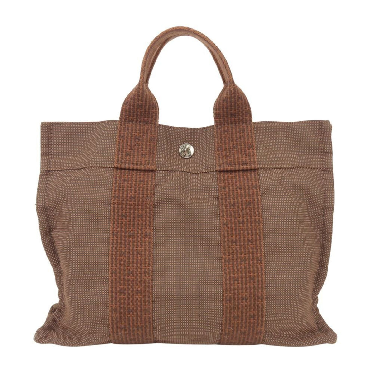 Hermes Brown Canvas Tote Bag (Pre-Owned)