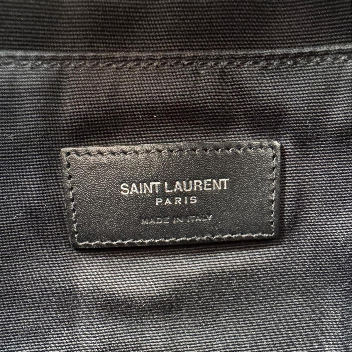 Saint Laurent Black Canvas Leather Pouch Sling Bag (Pre-Owned)
