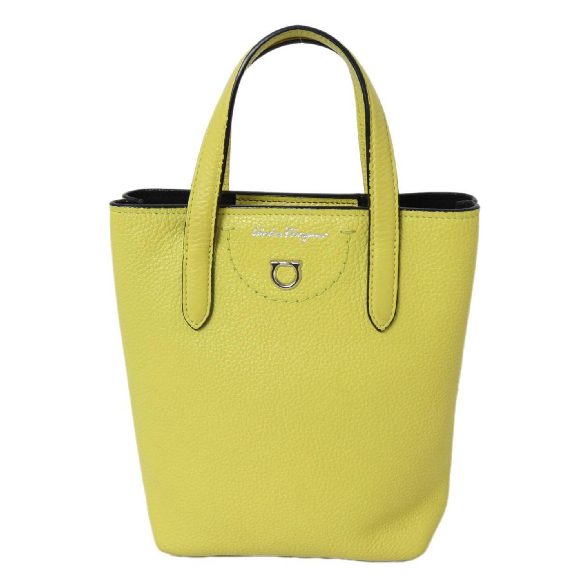 Salvatore Ferragamo Lemon Yellow Shoulder Bag Tote Bag (Pre-Owned)
